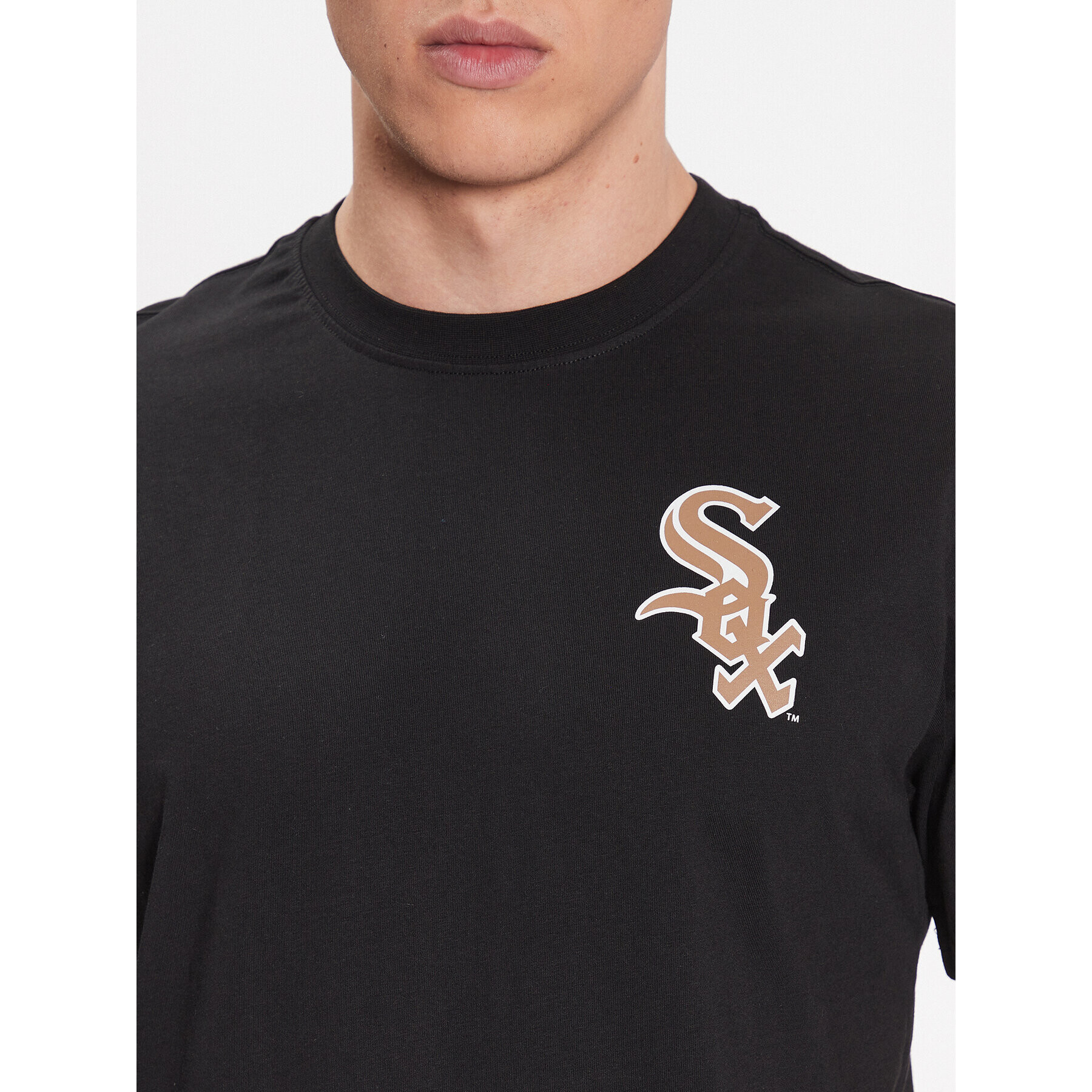 47 Brand Majica Chicago White Sox World Series Backer 47 Echo Tee Črna Regular Fit - Pepit.si