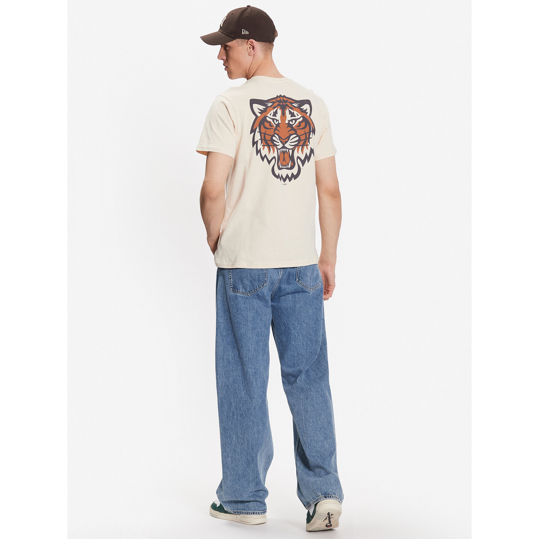 47 Brand Majica Detroit Tigers Backer '47 Echo Tee Bež Regular Fit - Pepit.si