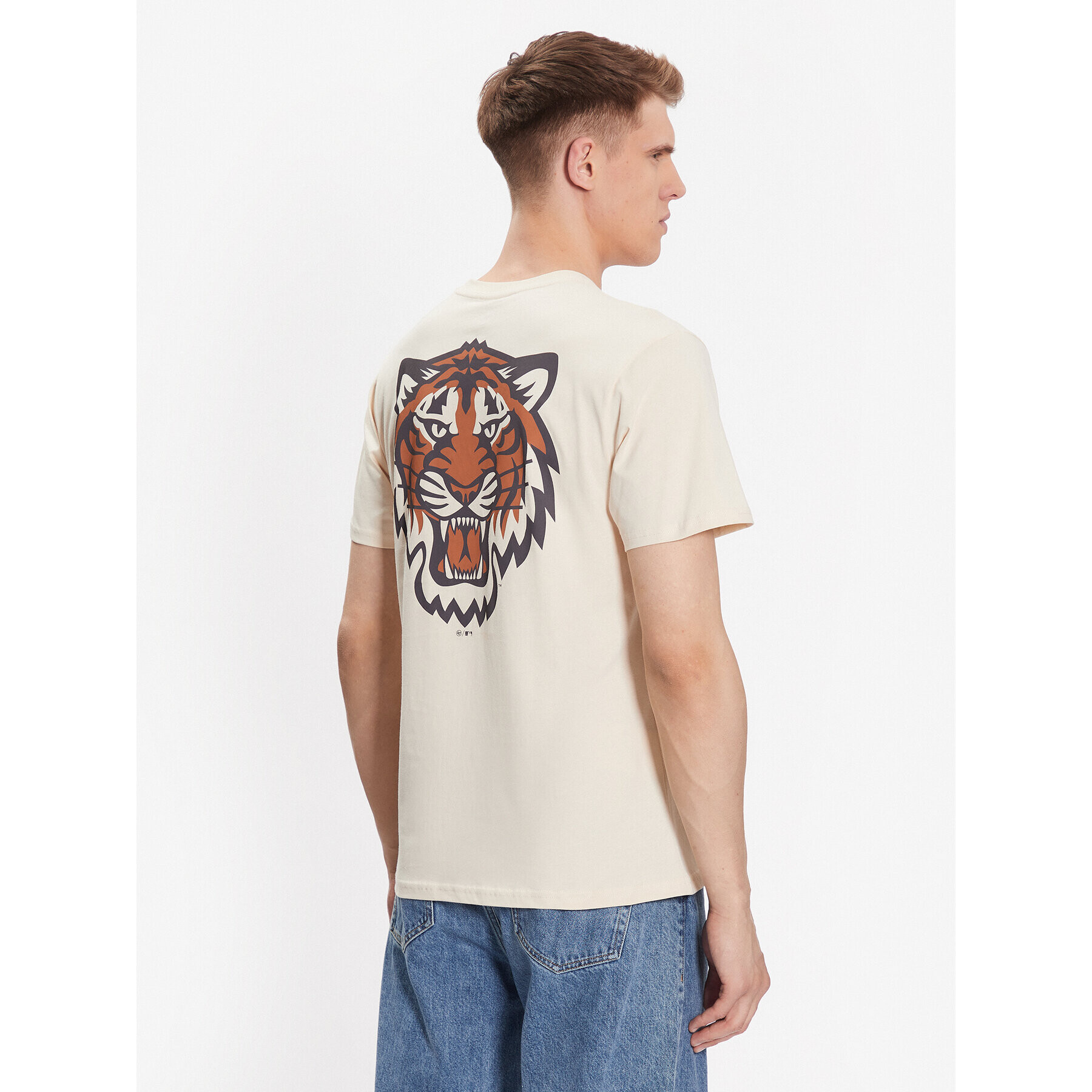 47 Brand Majica Detroit Tigers Backer '47 Echo Tee Bež Regular Fit - Pepit.si