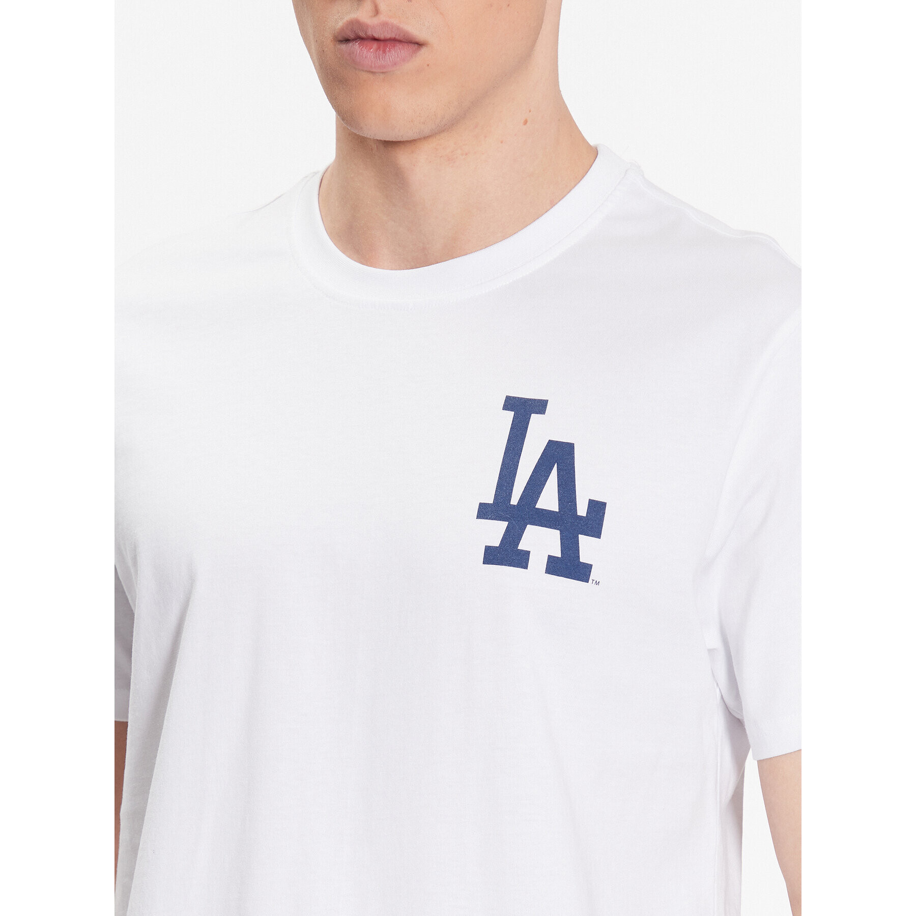 47 Brand Majica Los Angeles Dodgers World Series Backer '47 Echo Tee Bela Regular Fit - Pepit.si