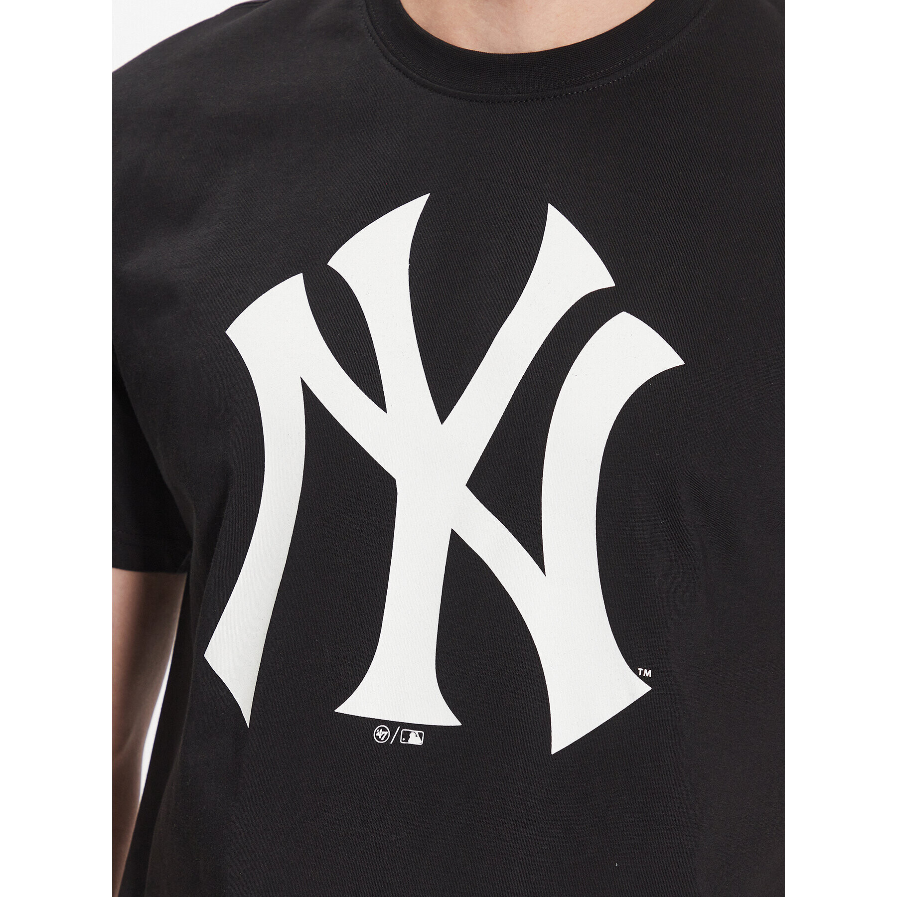 47 Brand Majica MLB New York Yankees Imprint 47 Echo Tee BB017TEMIME544088JK Črna Regular Fit - Pepit.si