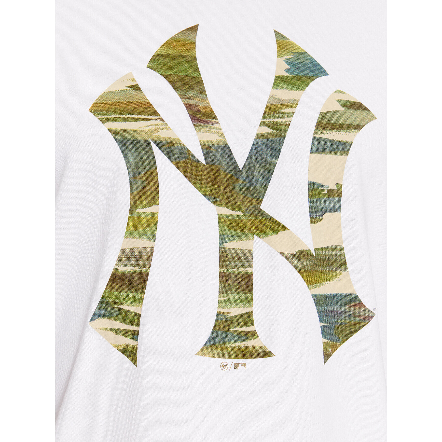 47 Brand Majica New York Yankees BB017TEMECH589889WW Bež Regular Fit - Pepit.si