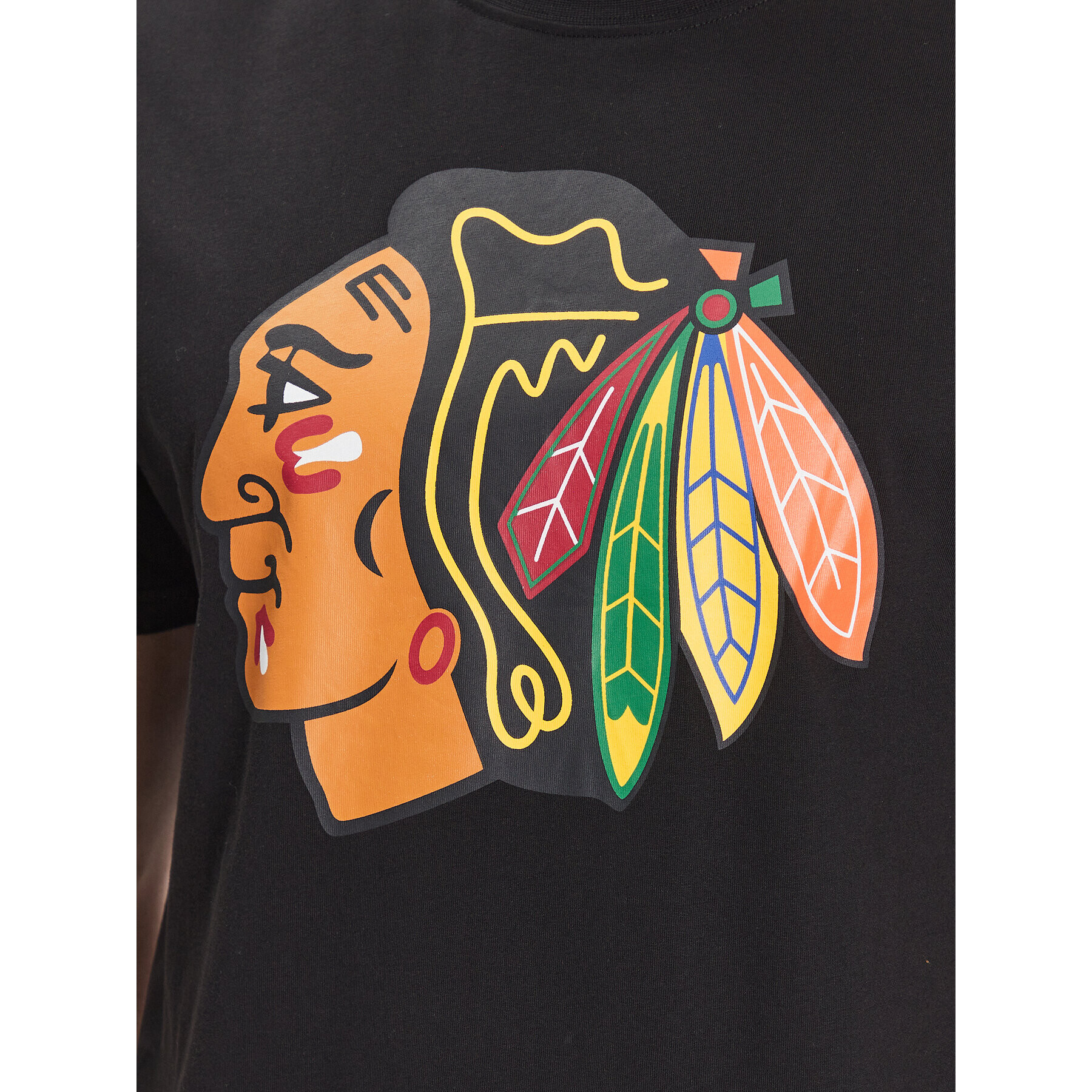 47 Brand Majica NHL Chicago Blackhawks Imprint '47 Echo Tee HH004TEMIME544230JK Črna Regular Fit - Pepit.si