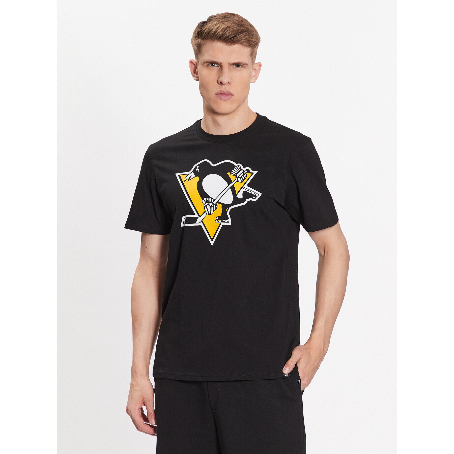 47 Brand Majica NHL Pittsburgh Penguins Imprint '47 Echo Tee HH015TEMIME544252JK Črna Regular Fit - Pepit.si