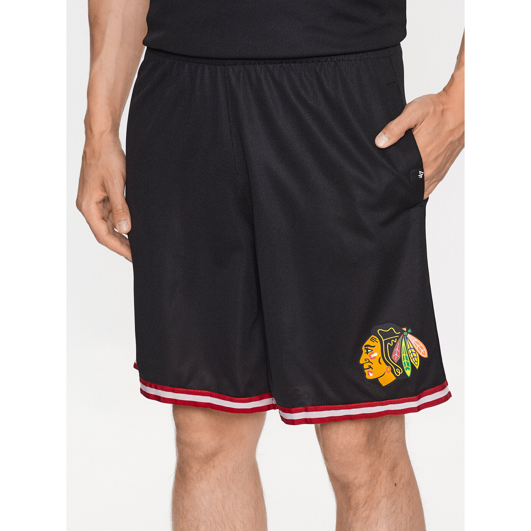 47 Brand Športne kratke hlače Chiacgo Blackhawks Back Court 47 Grafton Shorts Črna Regular Fit - Pepit.si