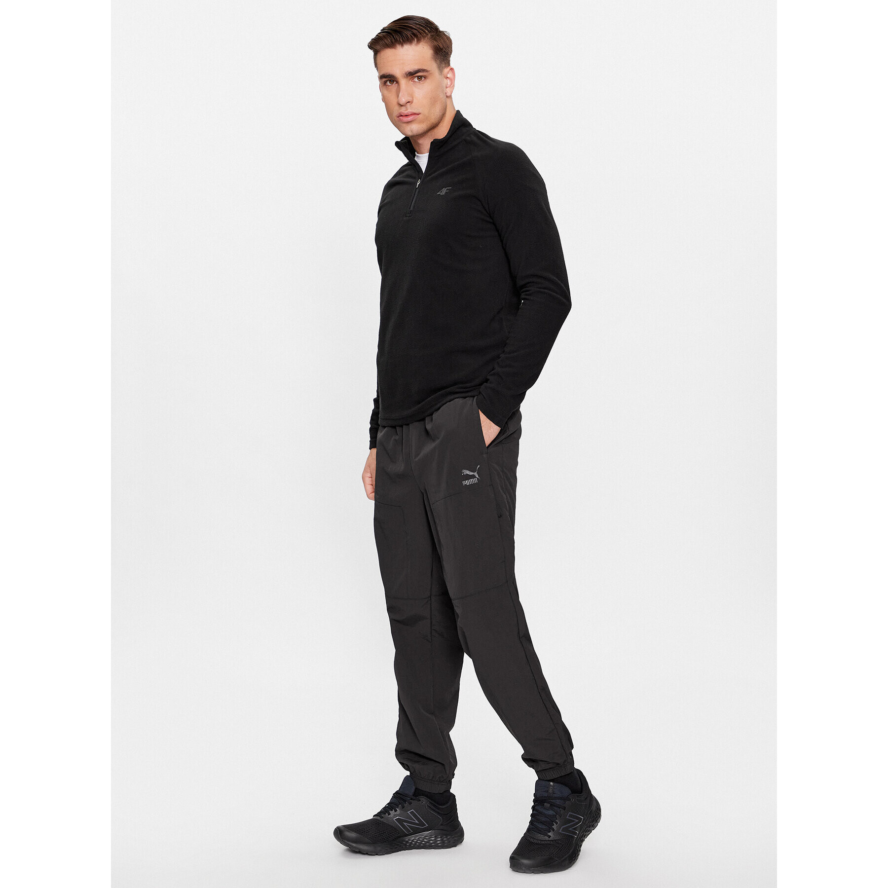 4F Termo aktivno perilo gornje AW23UFLEM034 Črna Slim Fit - Pepit.si