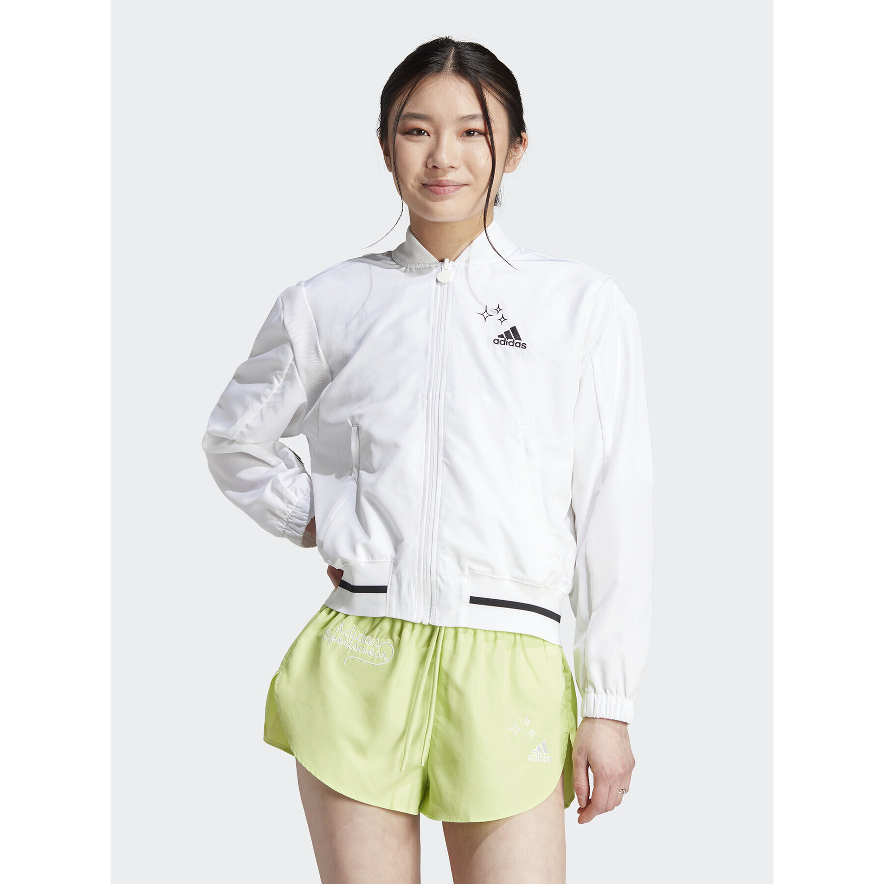 adidas Bomber jakna Scribble IA3137 Bela Loose Fit - Pepit.si