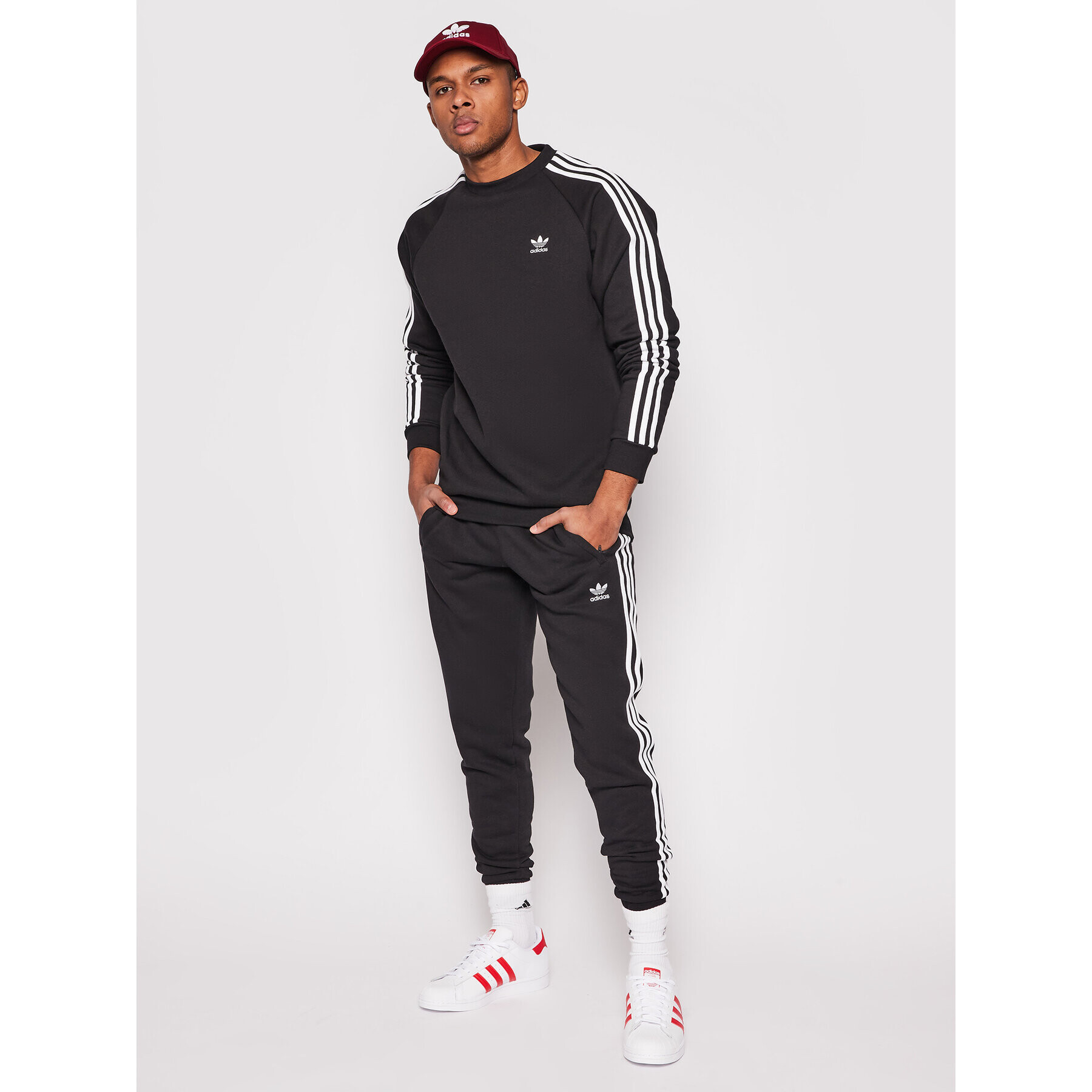 adidas Jopa adicolor Classics 3-Stripes Crew GN3487 Črna Regular Fit - Pepit.si