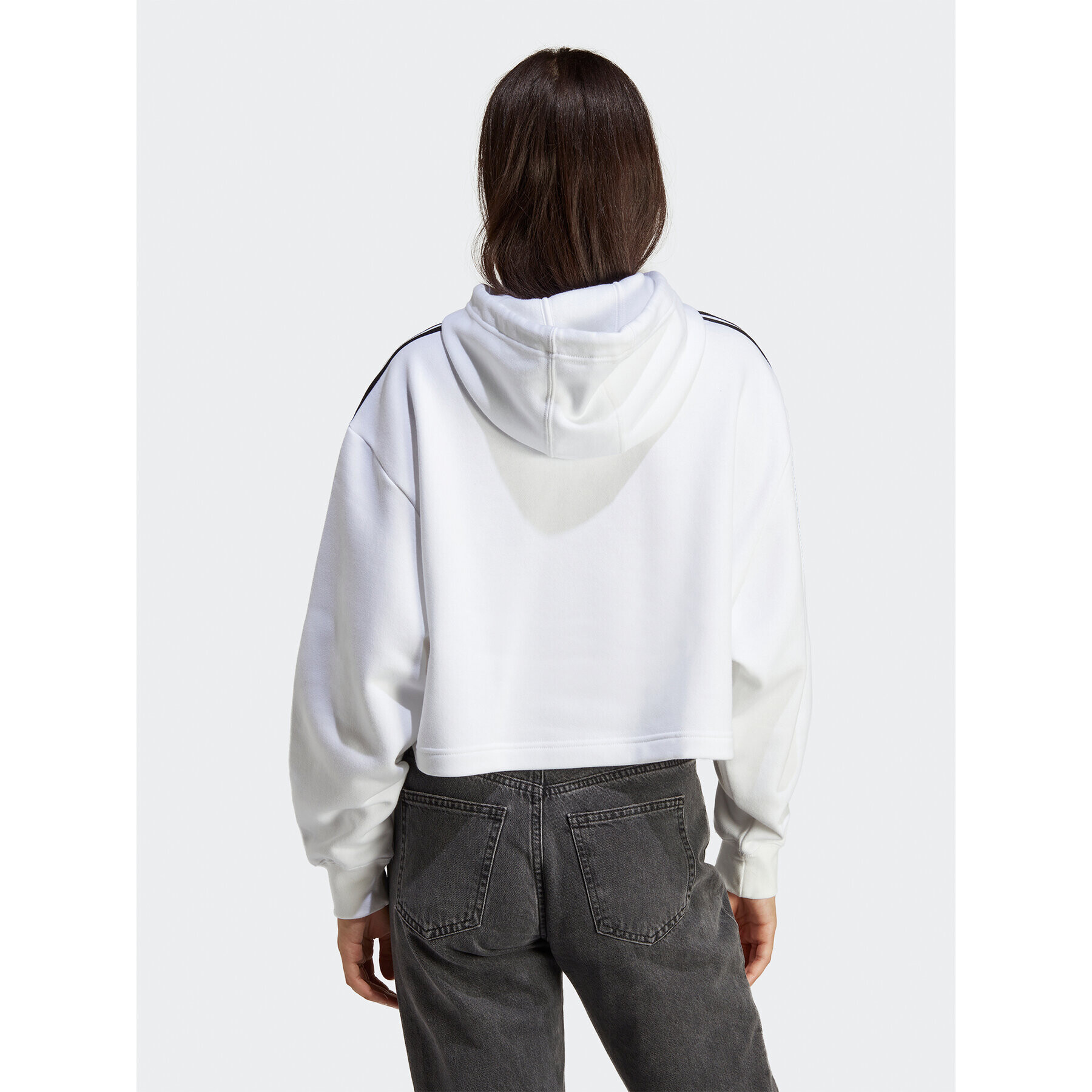 adidas Jopa Adicolor Classics Crop Hoodie IB7387 Bela Loose Fit - Pepit.si