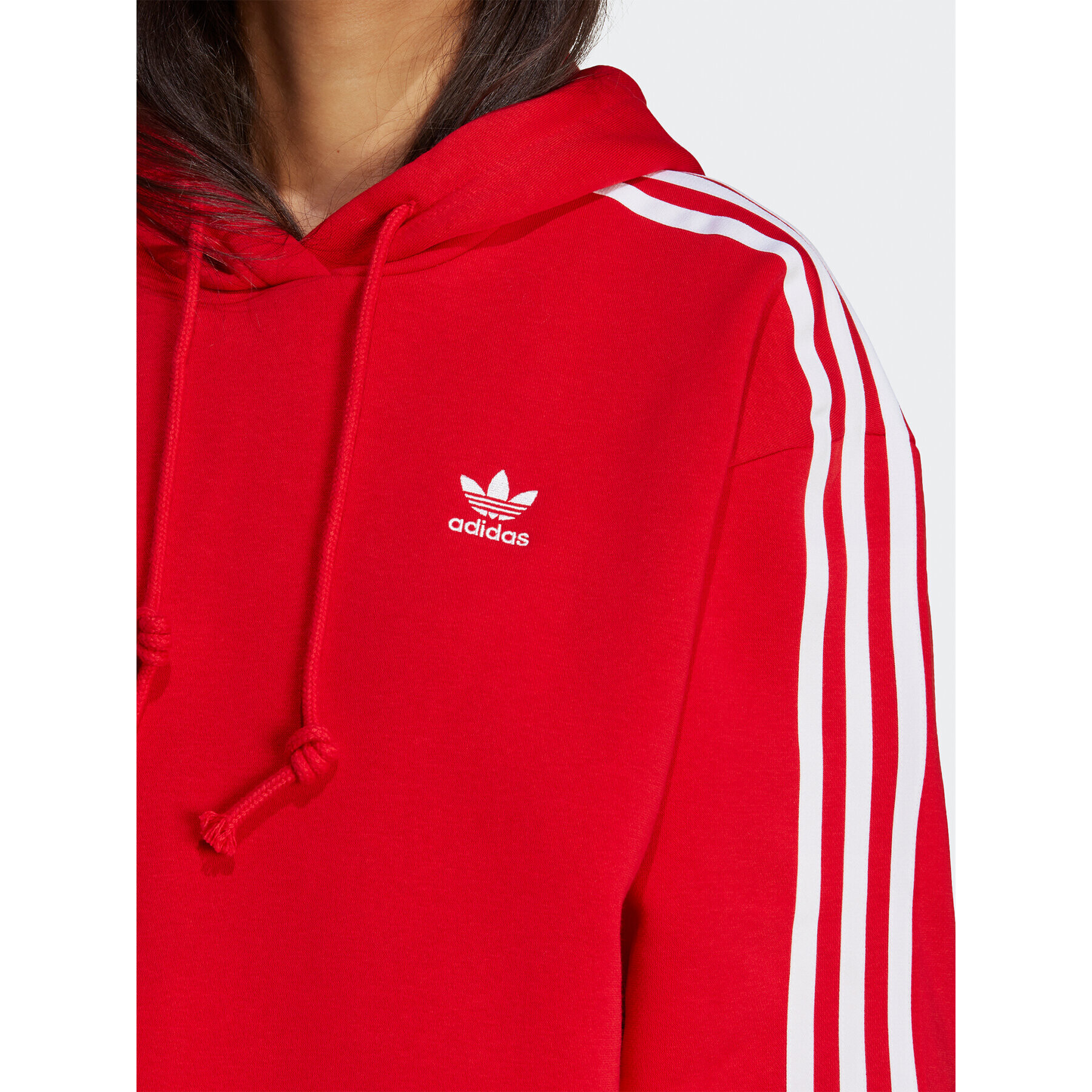 adidas Jopa Adicolor Classics Crop Hoodie IB7389 Rdeča Loose Fit - Pepit.si