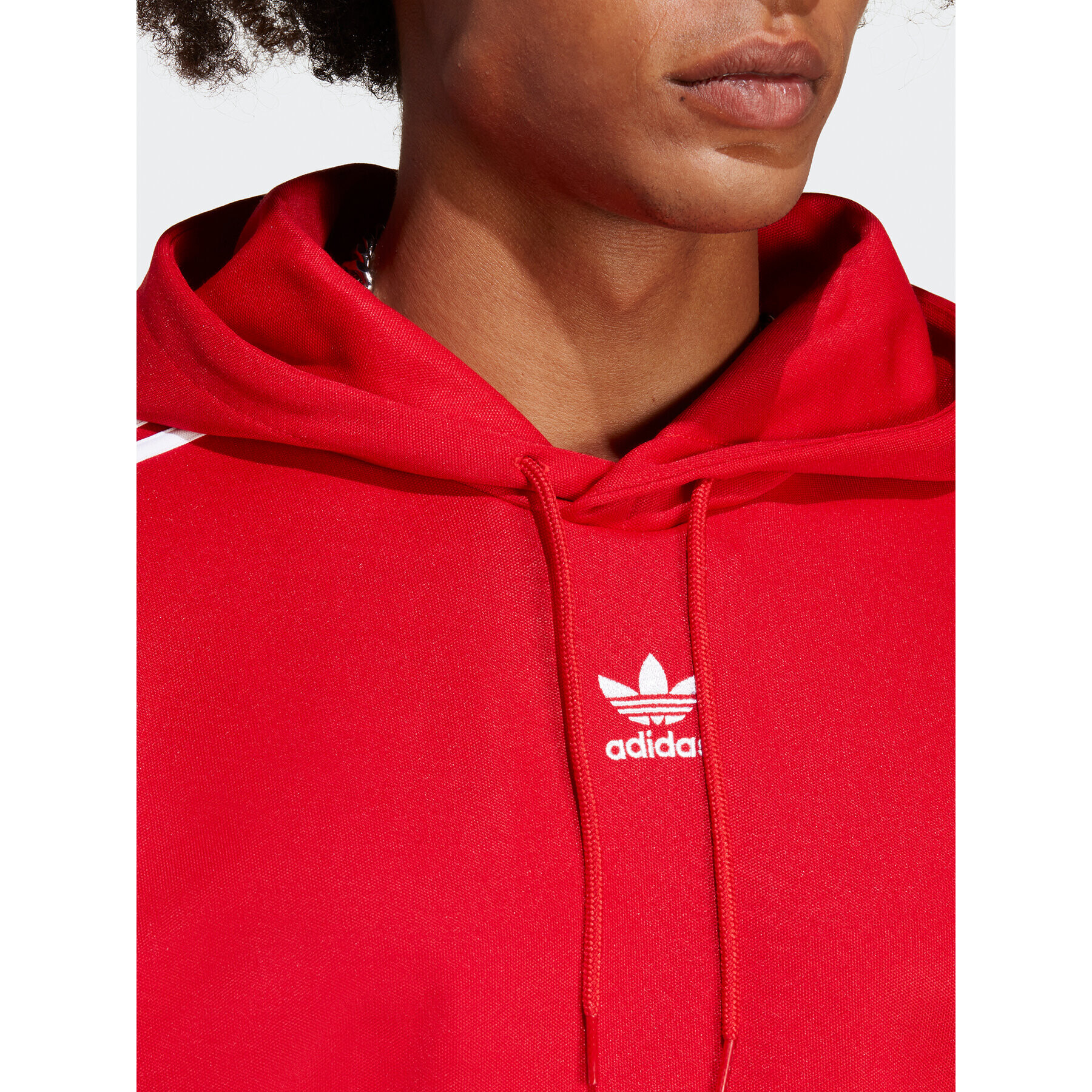 adidas Jopa Adicolor Classics Cut Line Hoodie IB9945 Rdeča Loose Fit - Pepit.si