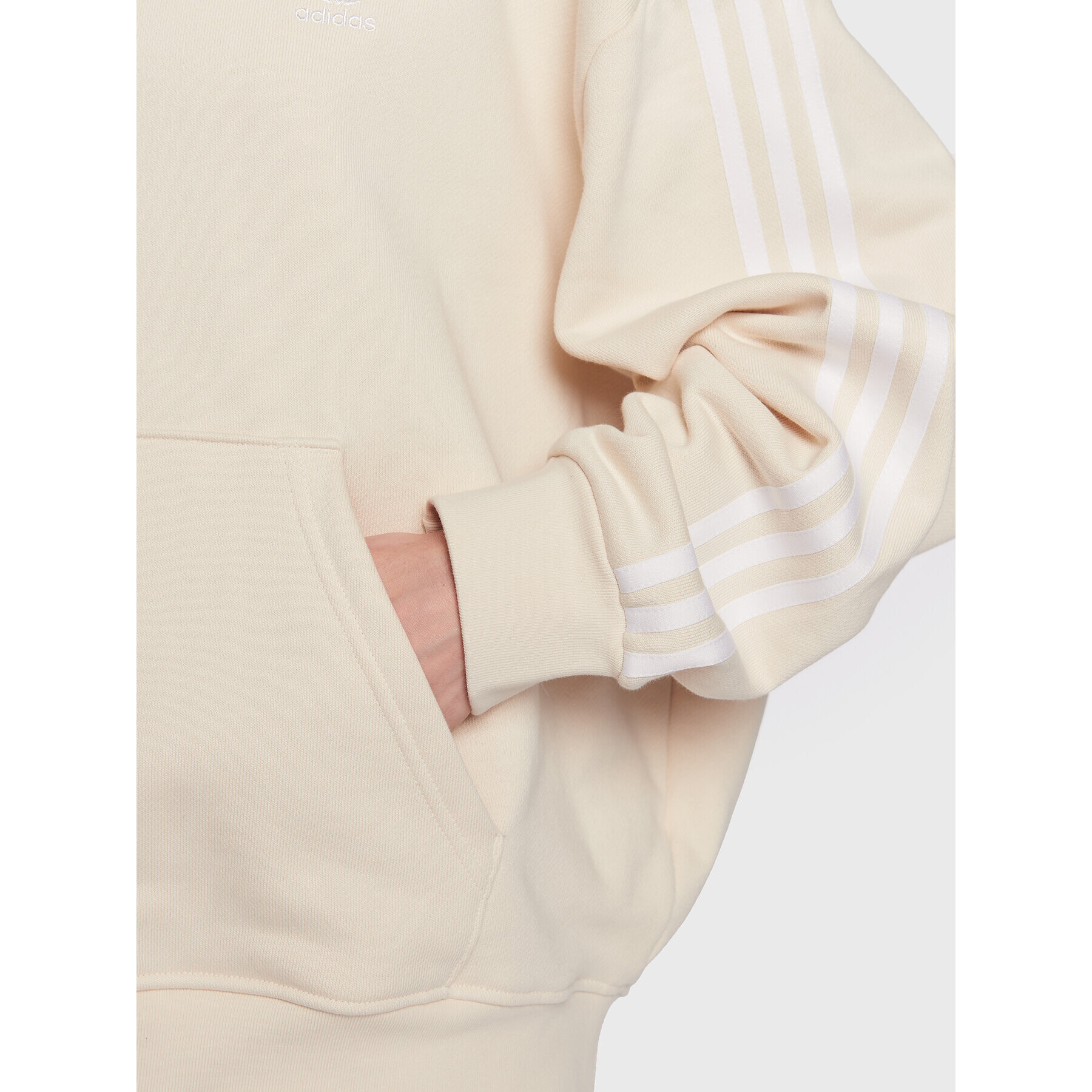 adidas Jopa Adicolor Classics Oversized Hoodie IB7453 Bež Relaxed Fit - Pepit.si