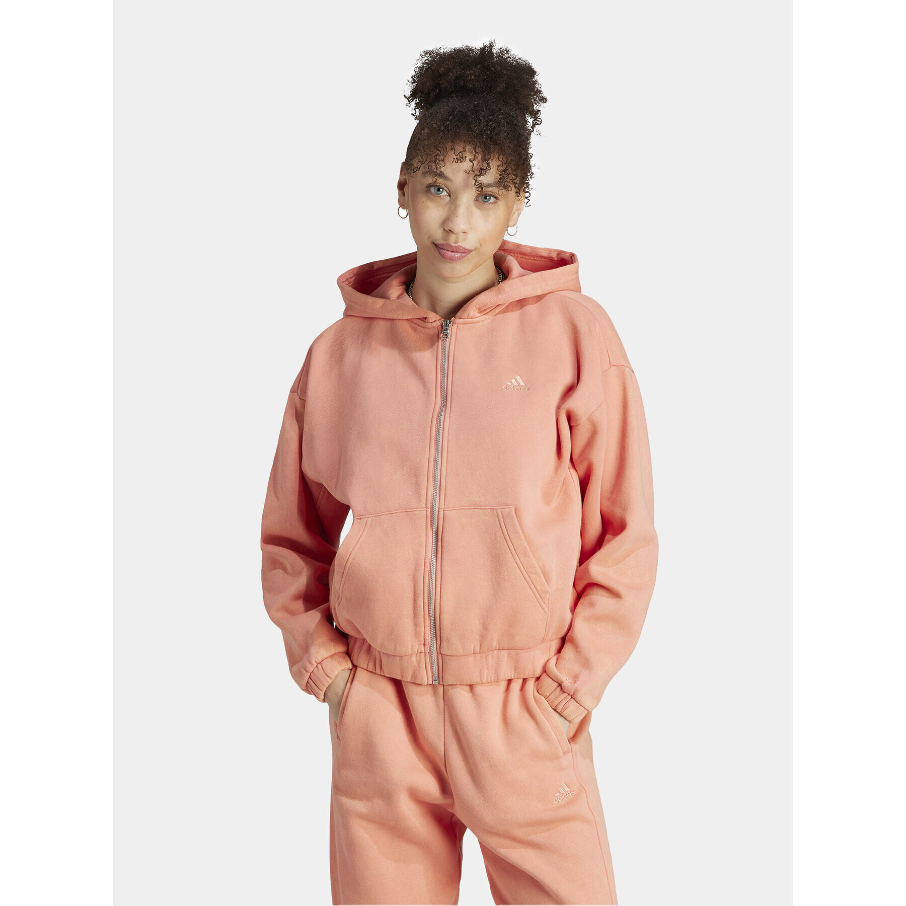 adidas Jopa ALL SZN Fleece Washed IK4259 Oranžna Loose Fit - Pepit.si