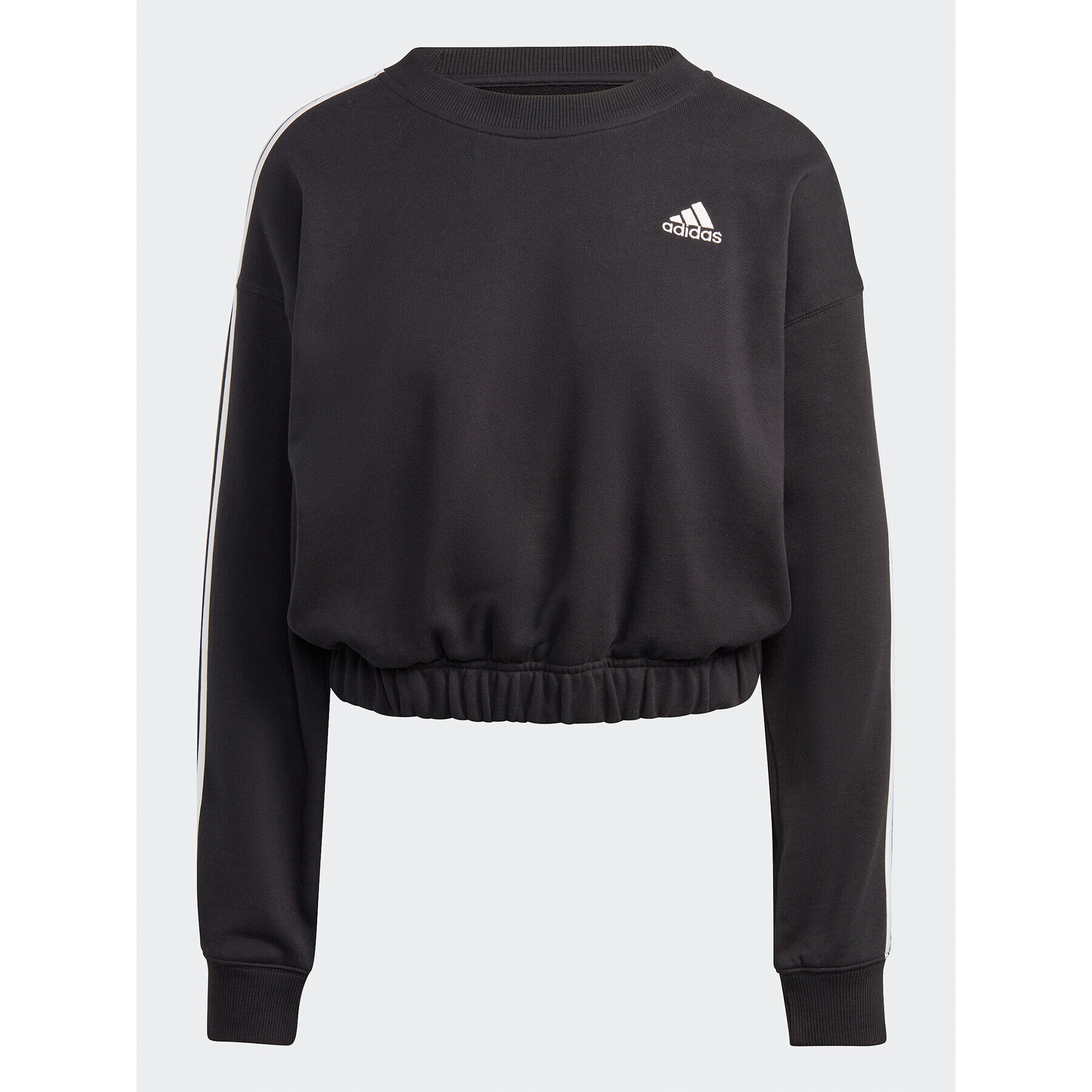 adidas Jopa Essentials 3-Stripes Crop Sweatshirt HR4926 Črna Loose Fit - Pepit.si