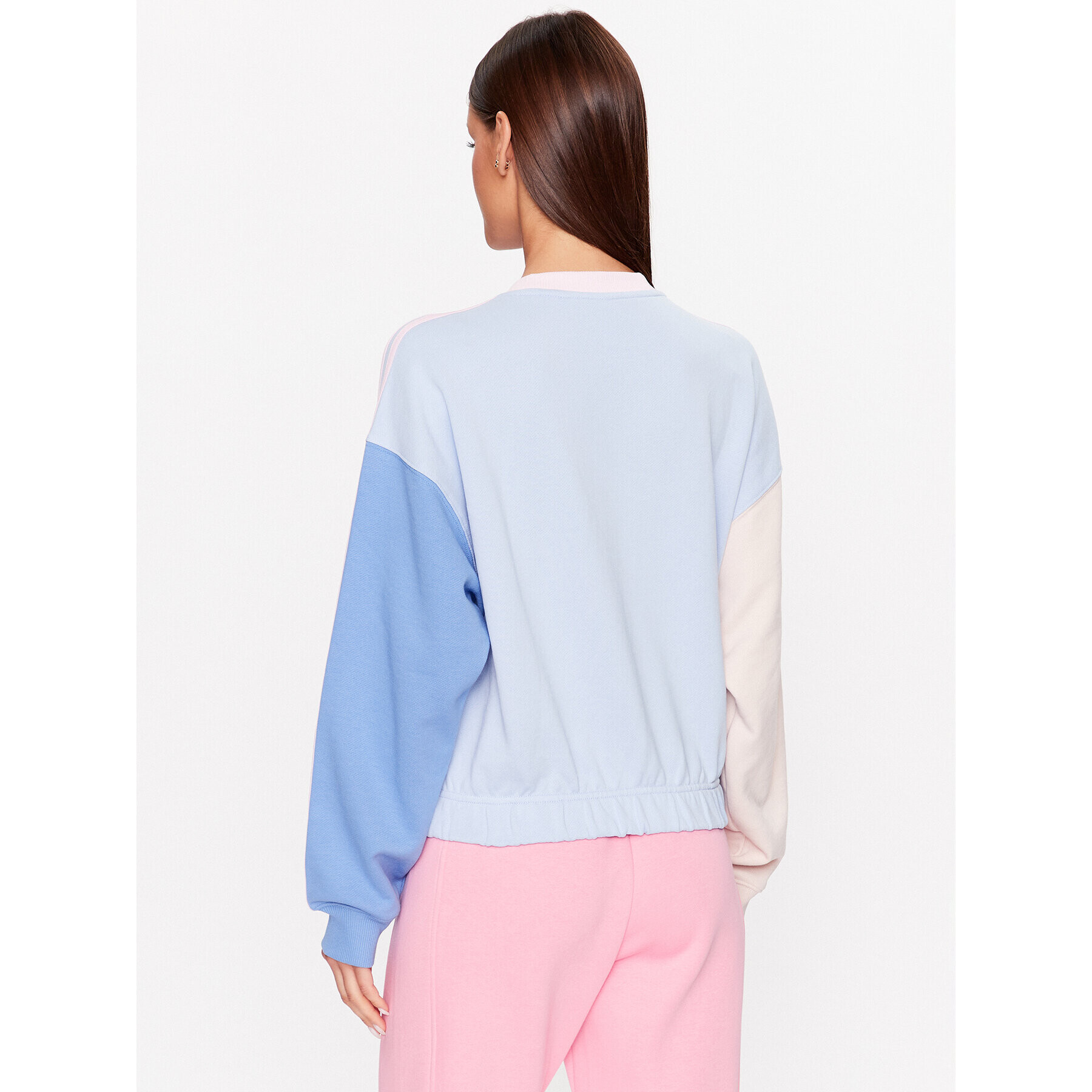 adidas Jopa Essentials 3-Stripes Crop Sweatshirt IC9873 Modra Loose Fit - Pepit.si