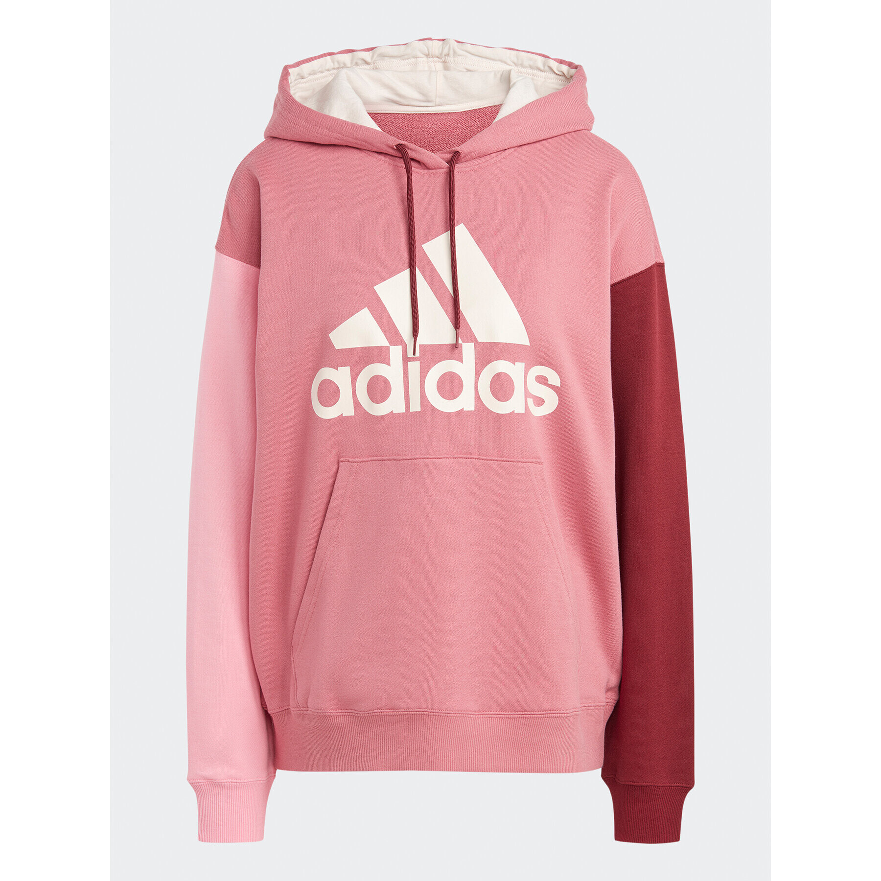 adidas Jopa Essentials Big Logo Oversized French Terry Hoodie IC9869 Roza Loose Fit - Pepit.si