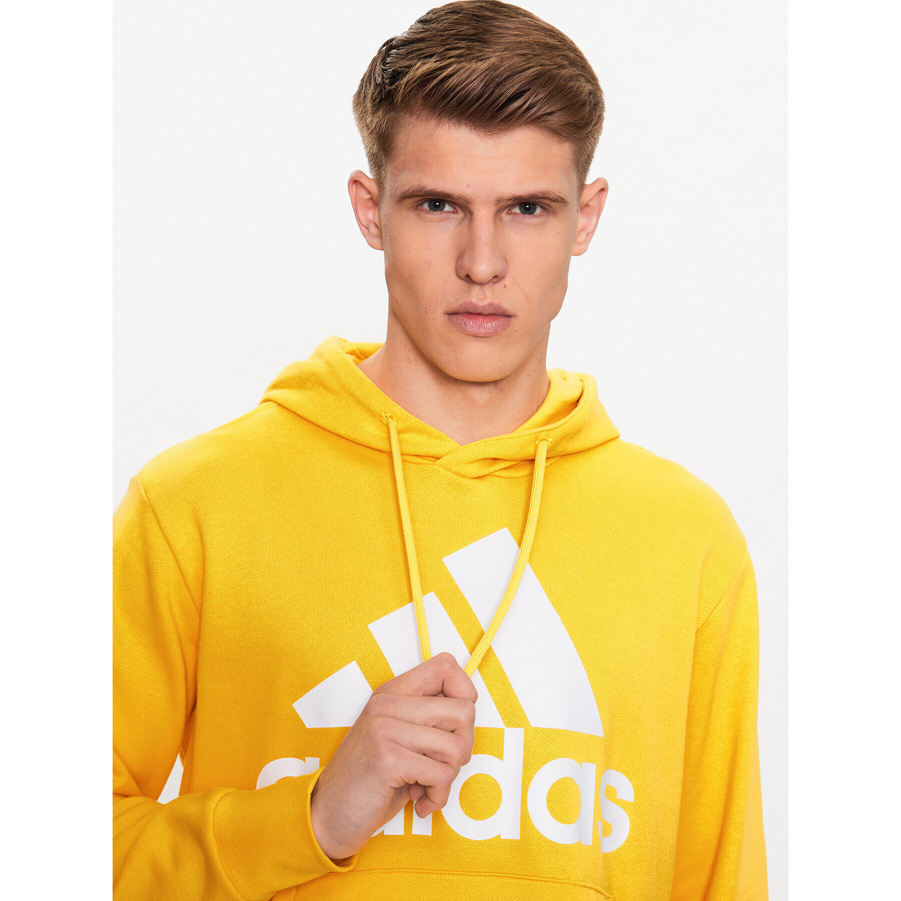 adidas Jopa Essentials French Terry Big Logo Hoodie IC9834 Rumena Regular Fit - Pepit.si