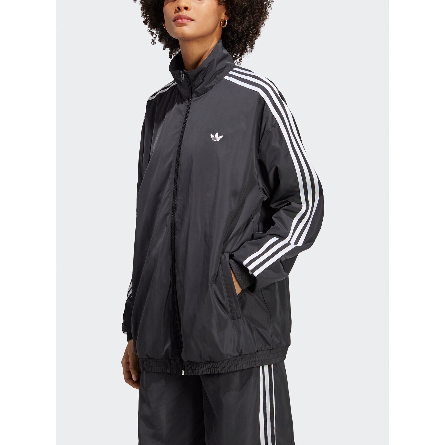 adidas Jopa Oversized Track Top IP7142 Črna Loose Fit - Pepit.si