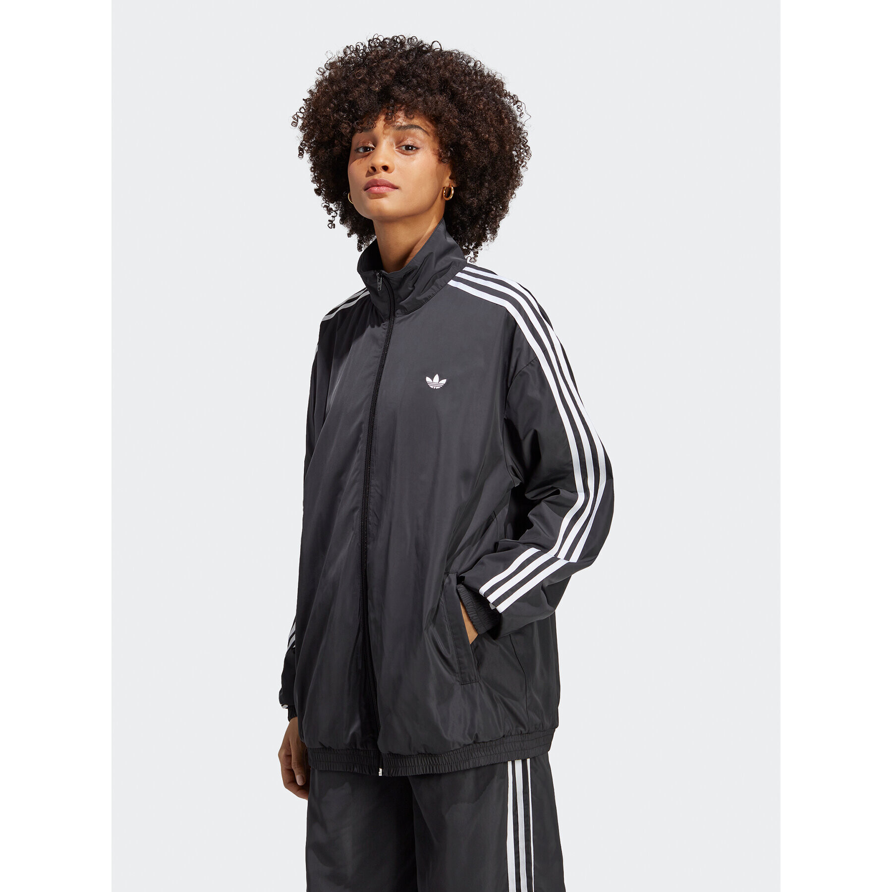 adidas Jopa Oversized Track Top IP7142 Črna Loose Fit - Pepit.si