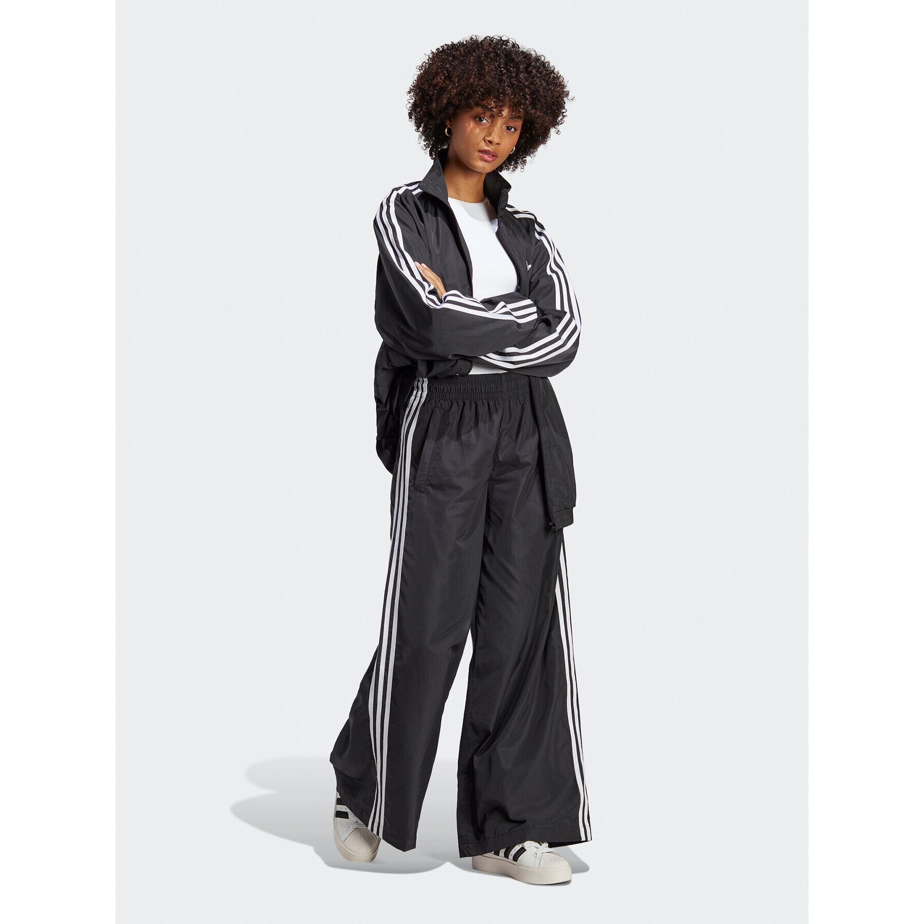 adidas Jopa Oversized Track Top IP7142 Črna Loose Fit - Pepit.si