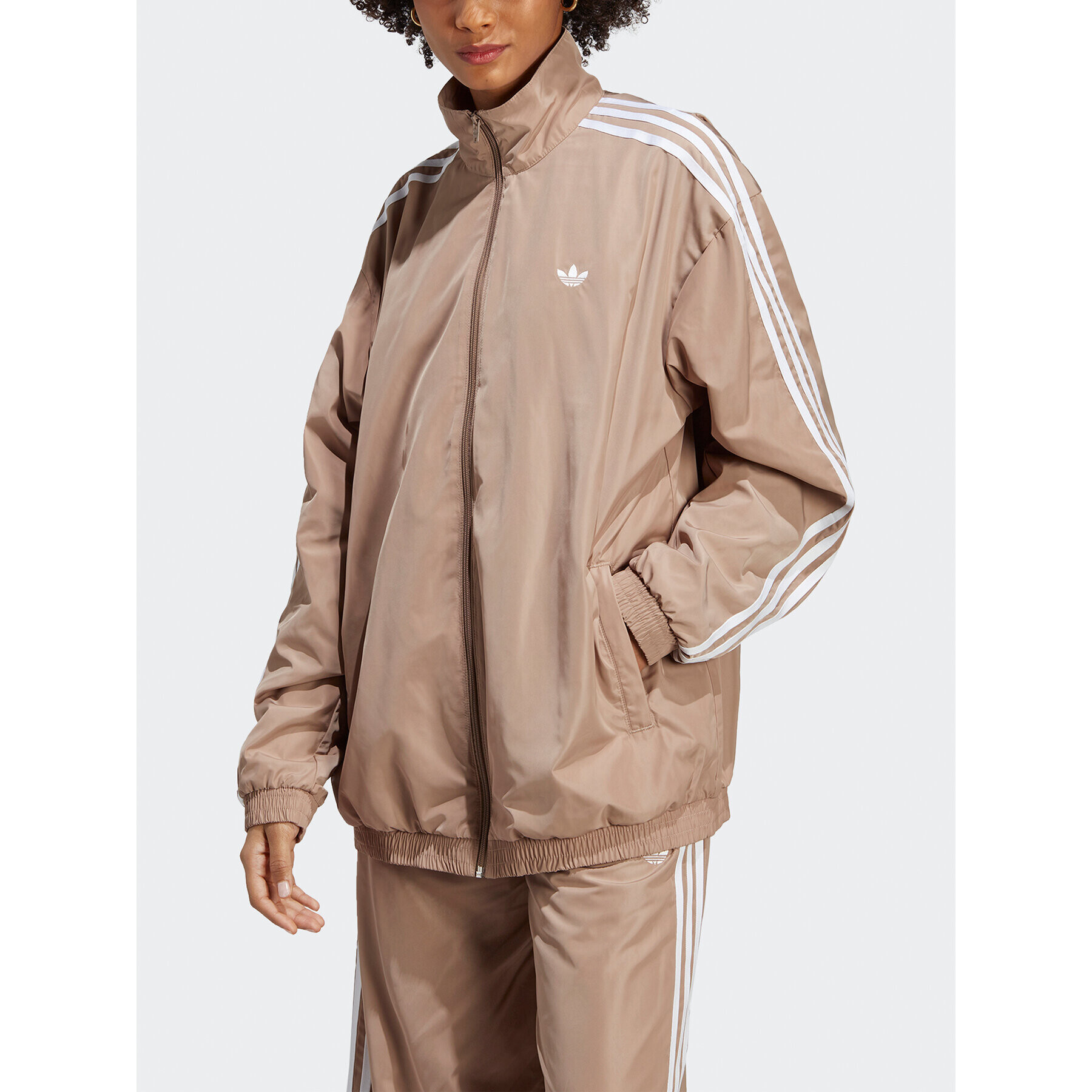 adidas Jopa Oversized Track Top IP7143 Rjava Loose Fit - Pepit.si