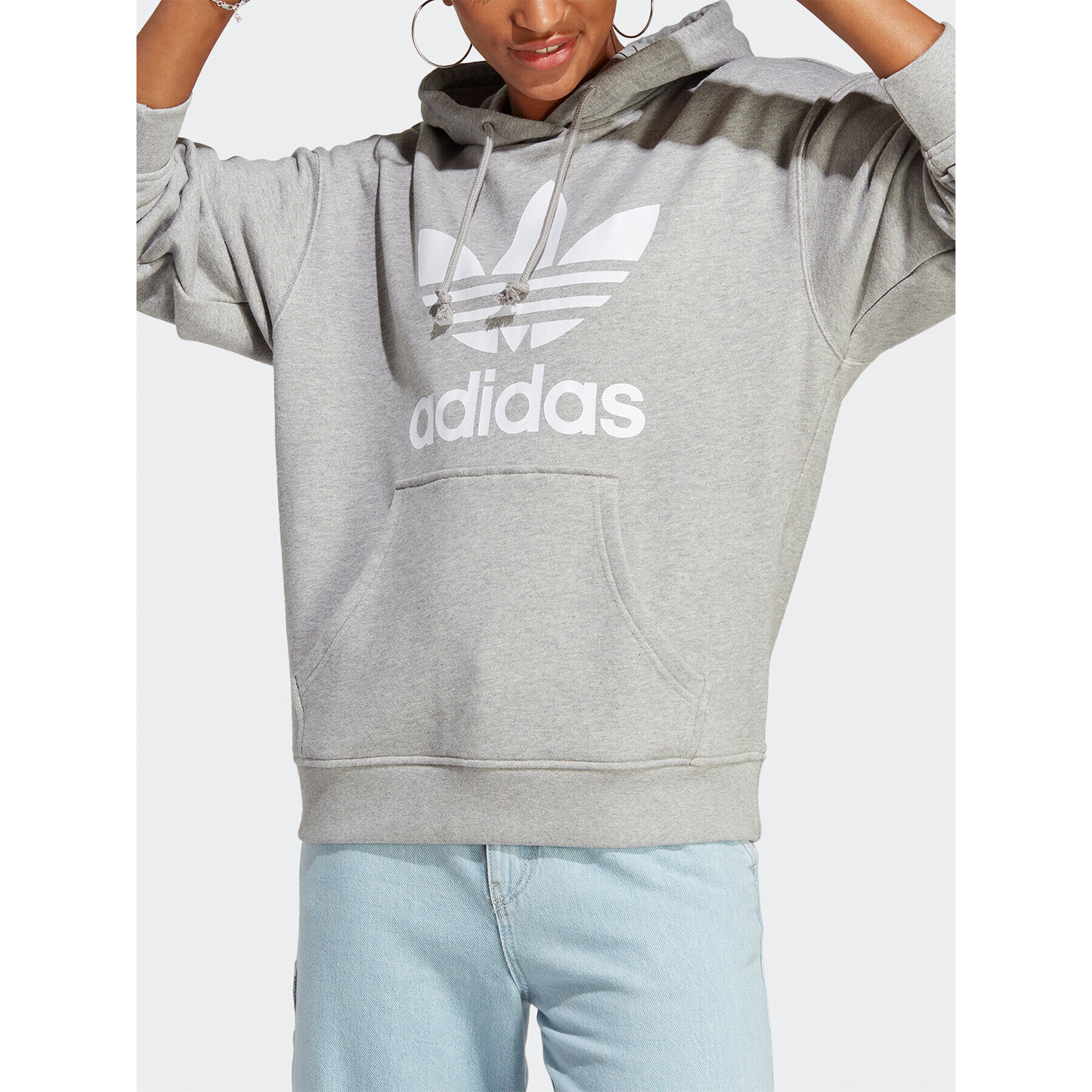 adidas Jopa Trefoil Hoodie IB7437 Siva Regular Fit - Pepit.si