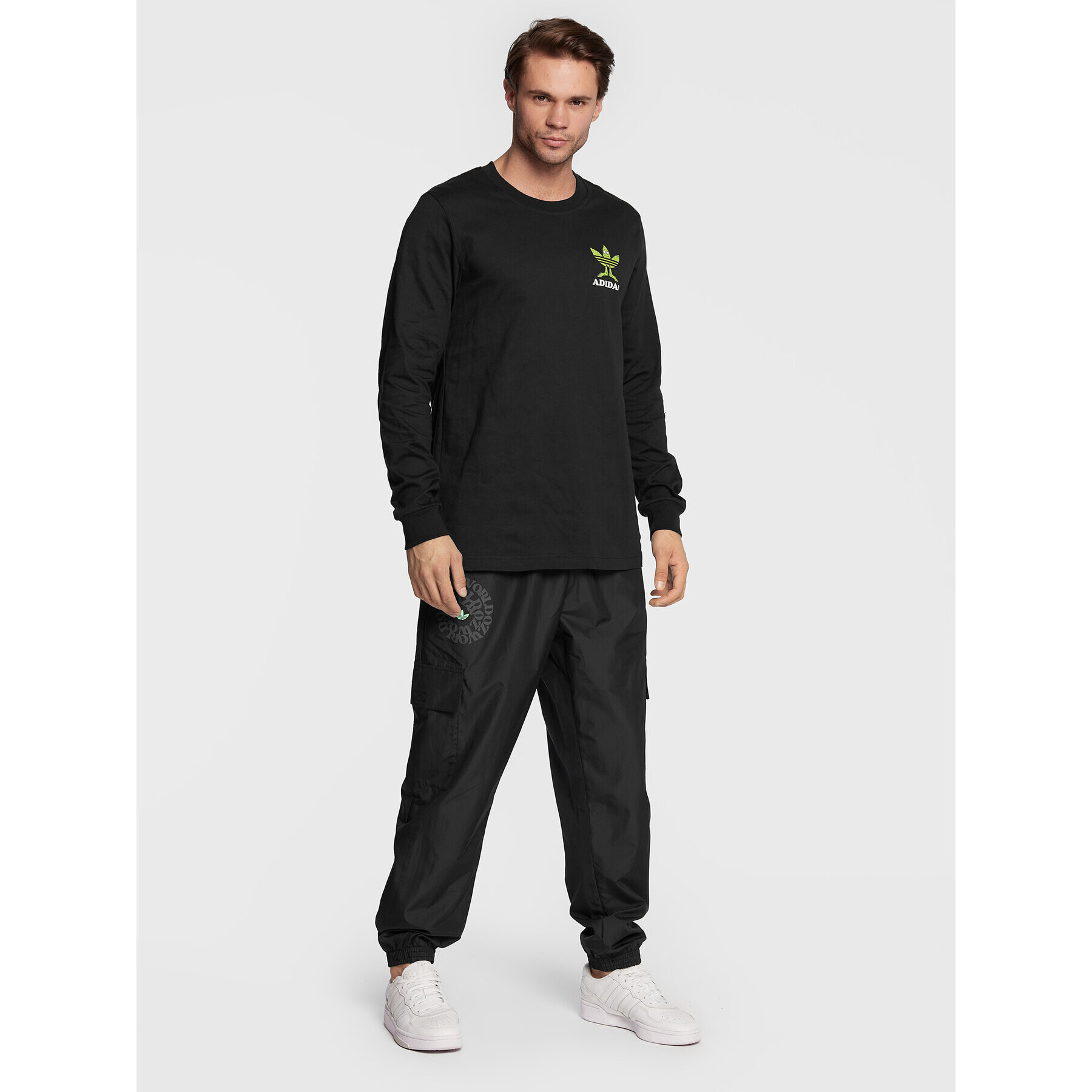 adidas Majica z dolgimi rokavi Fun HM2490 Črna Regular Fit - Pepit.si