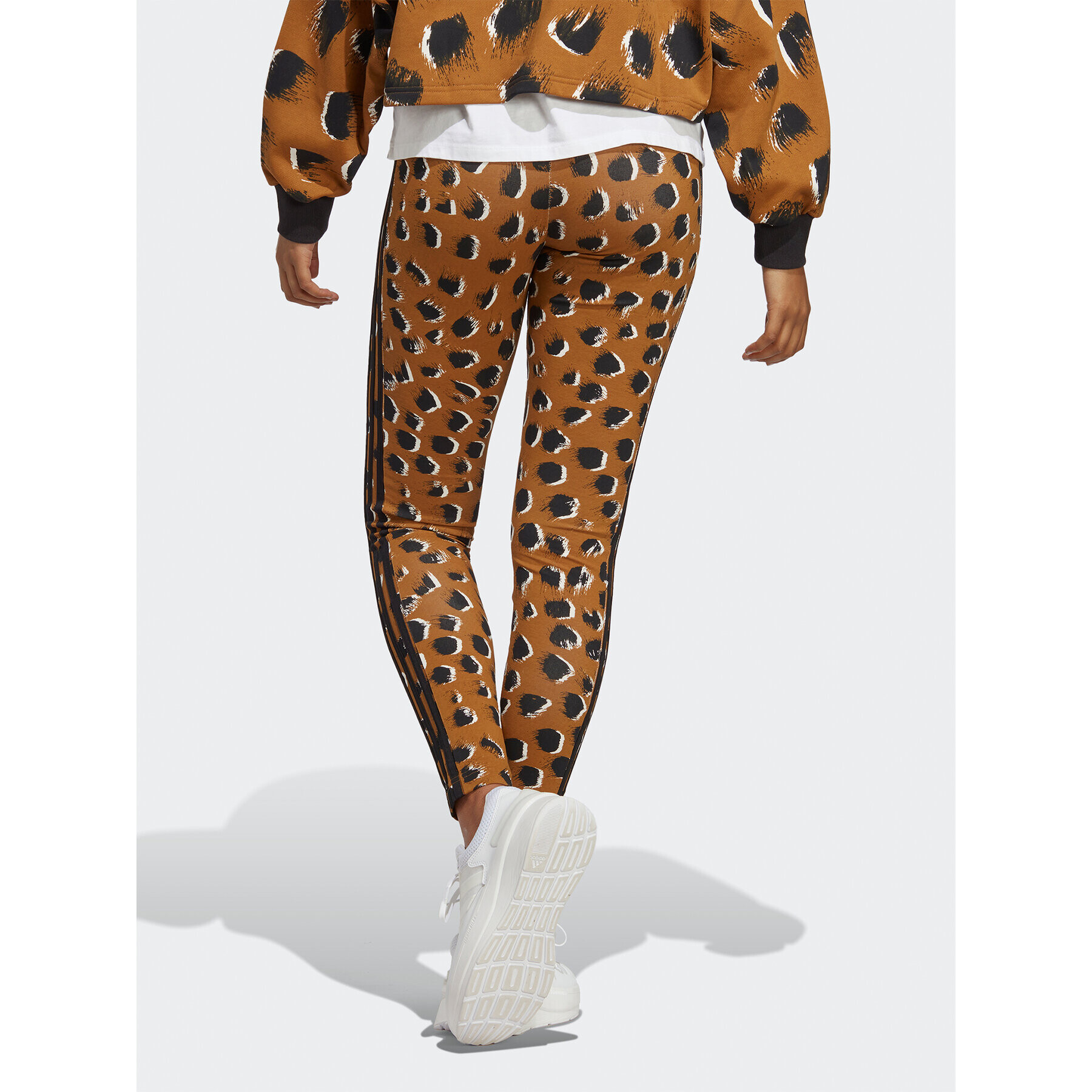 adidas Sportswear adidas Pajkice Essentials 3-Stripes Animal Print Leggings IC8691 Rjava - Pepit.si