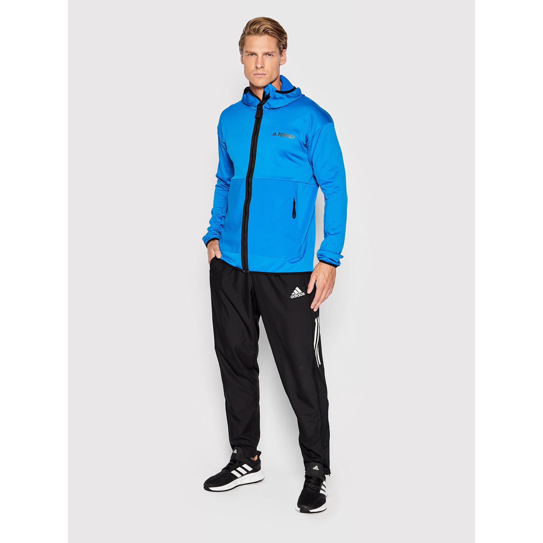 adidas Jopa Terrex Tech Fleece Lite H51489 Modra Regular Fit - Pepit.si