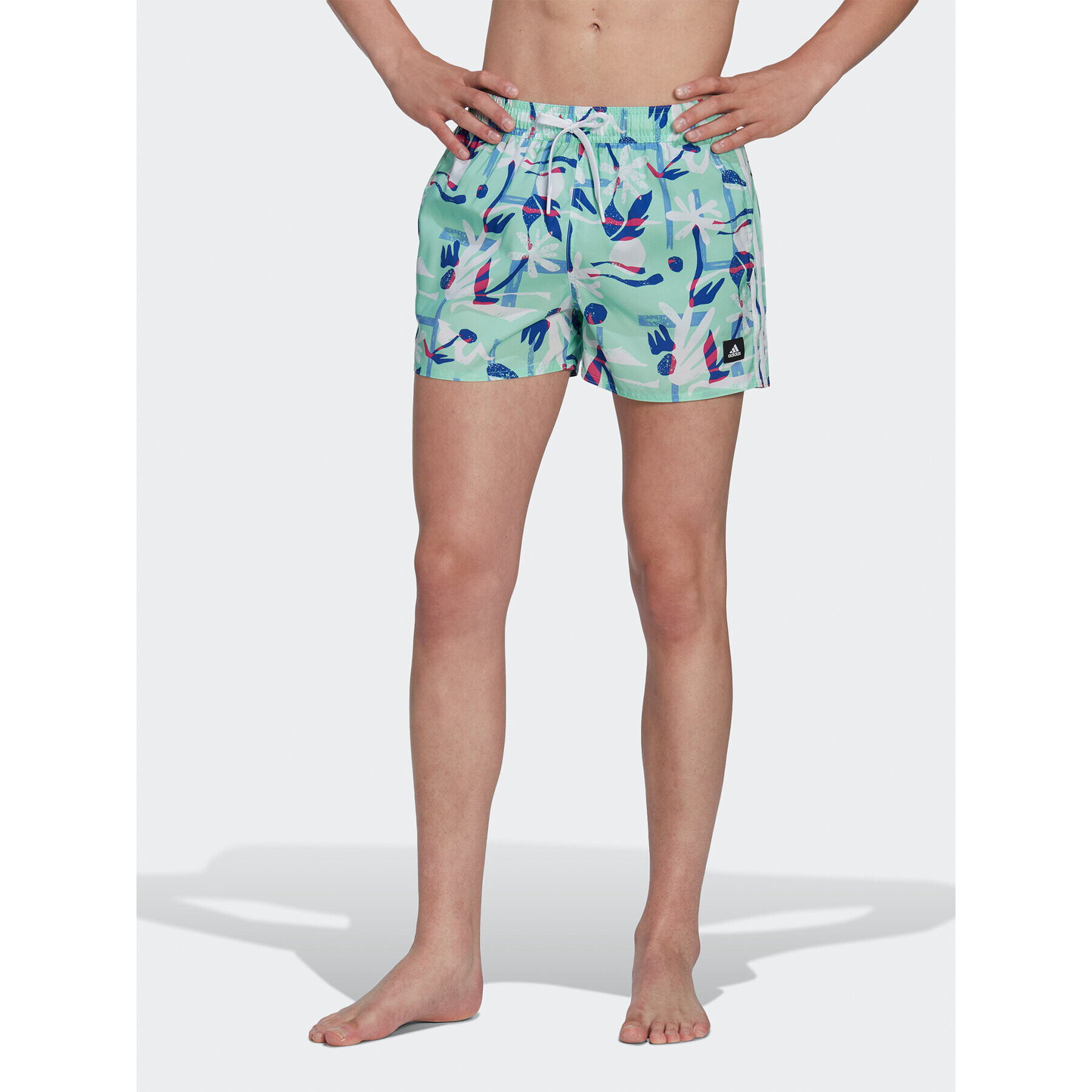 adidas Kopalne hlače Seasonal Floral CLX Very Short Length Swim Shorts HT2120 Zelena Regular Fit - Pepit.si