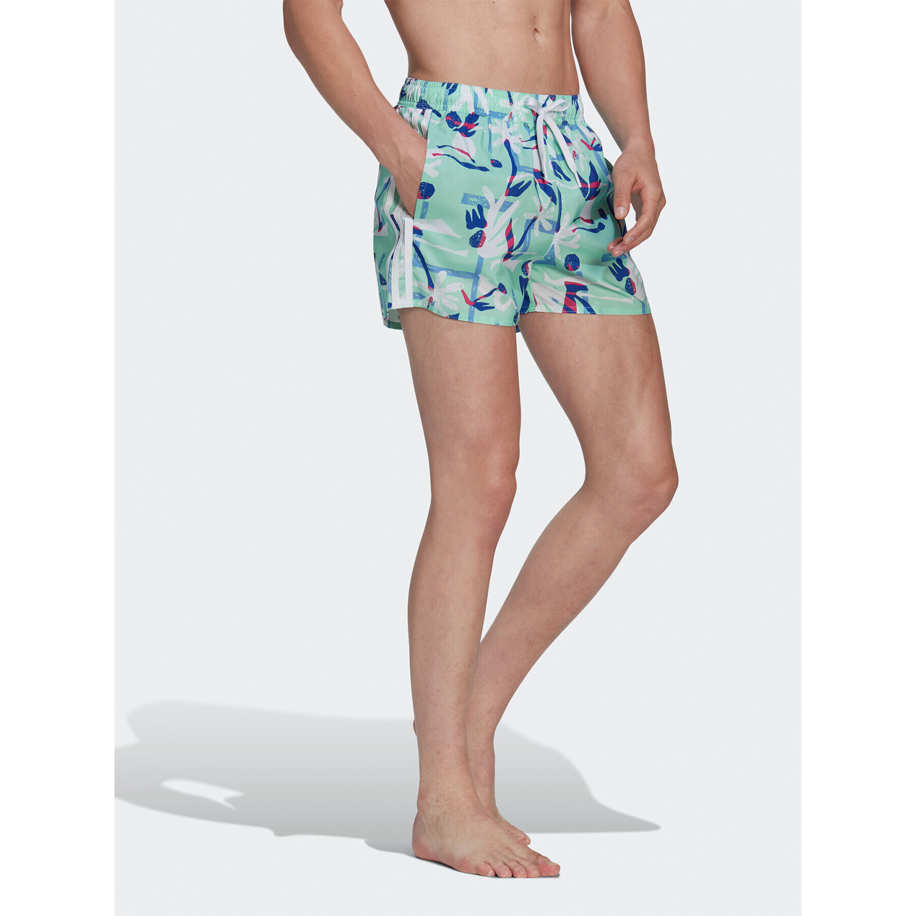 adidas Kopalne hlače Seasonal Floral CLX Very Short Length Swim Shorts HT2120 Zelena Regular Fit - Pepit.si