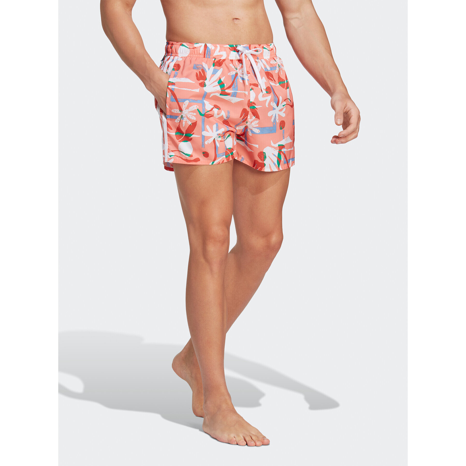 adidas Kopalne hlače Seasonal Floral CLX Very Short Length Swim Shorts HT2122 Oranžna Regular Fit - Pepit.si