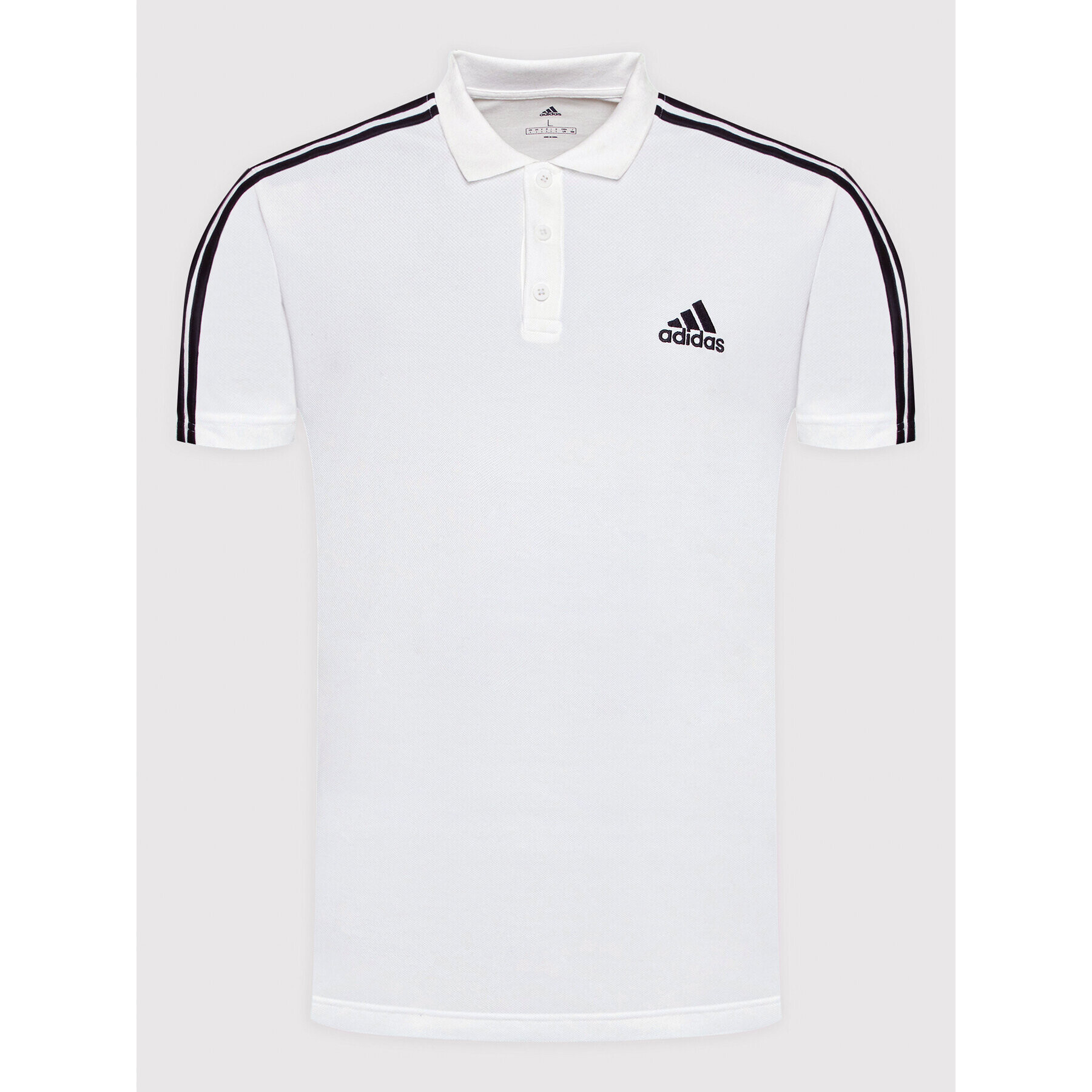 adidas Polo majica Aeroready Essentials Pique Embroidered Small Logo 3-Stripes GK9138 Bela Regular Fit - Pepit.si