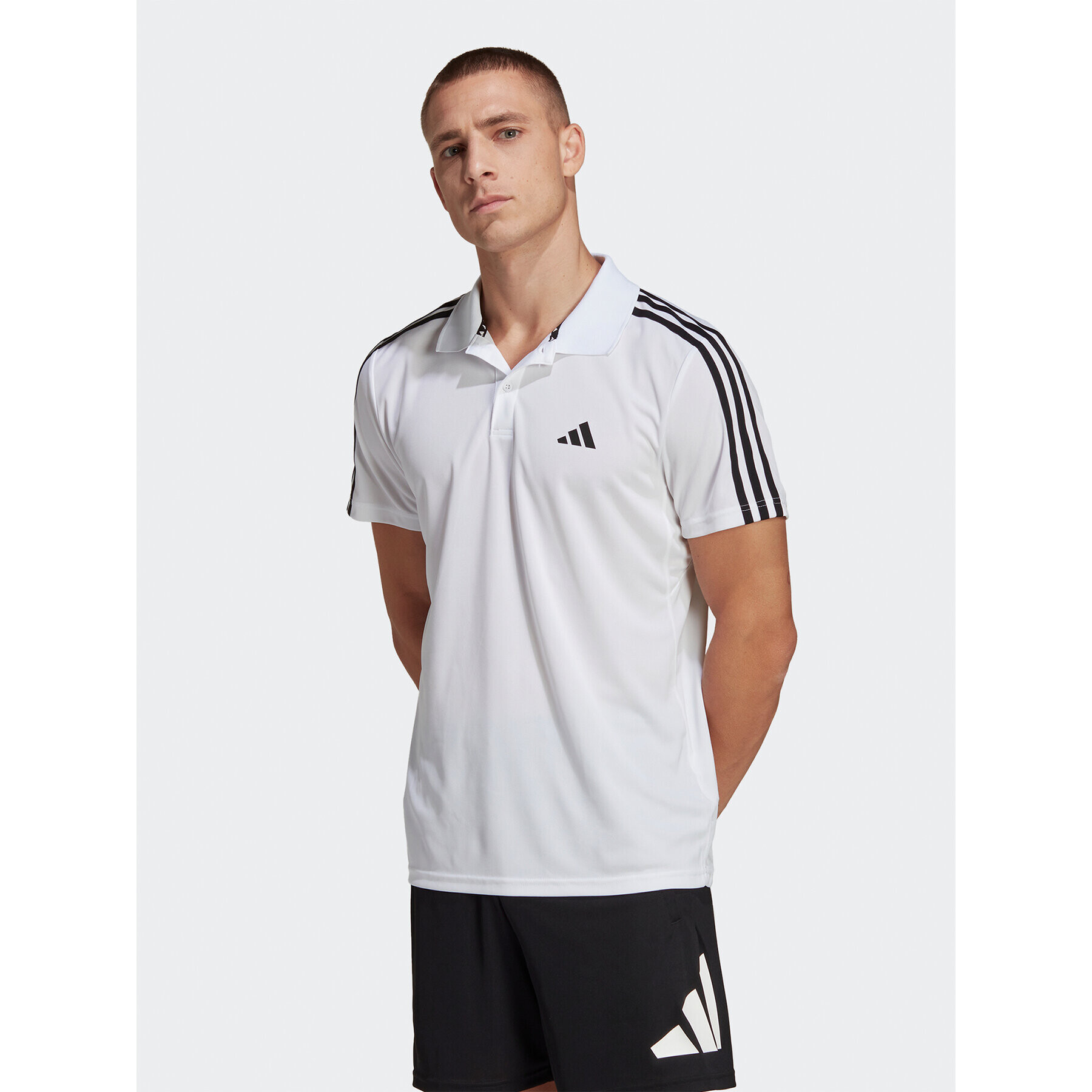 adidas Polo majica Train Essentials Piqué 3-Stripes Training Polo Shirt IB8109 Bela Regular Fit - Pepit.si