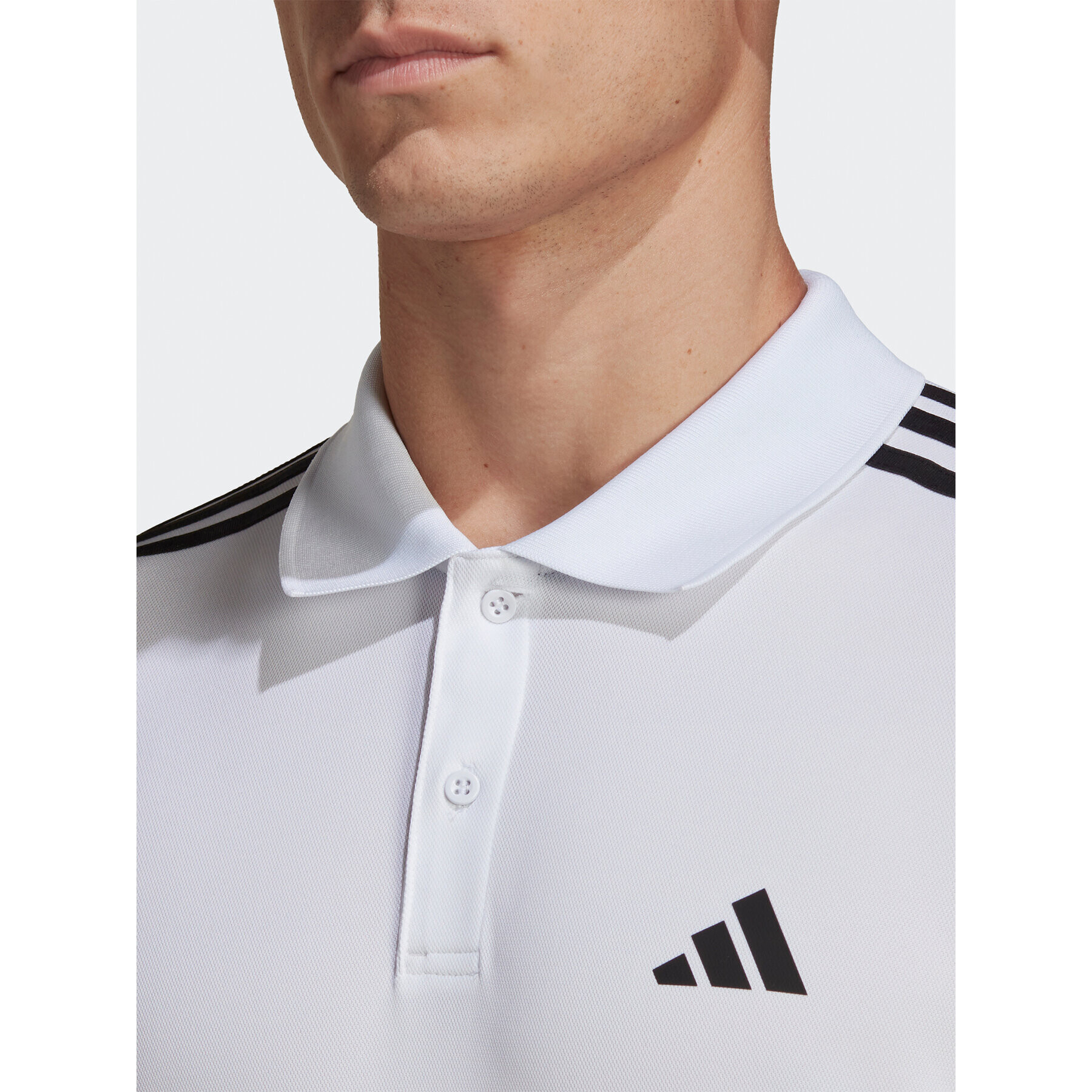 adidas Polo majica Train Essentials Piqué 3-Stripes Training Polo Shirt IB8109 Bela Regular Fit - Pepit.si