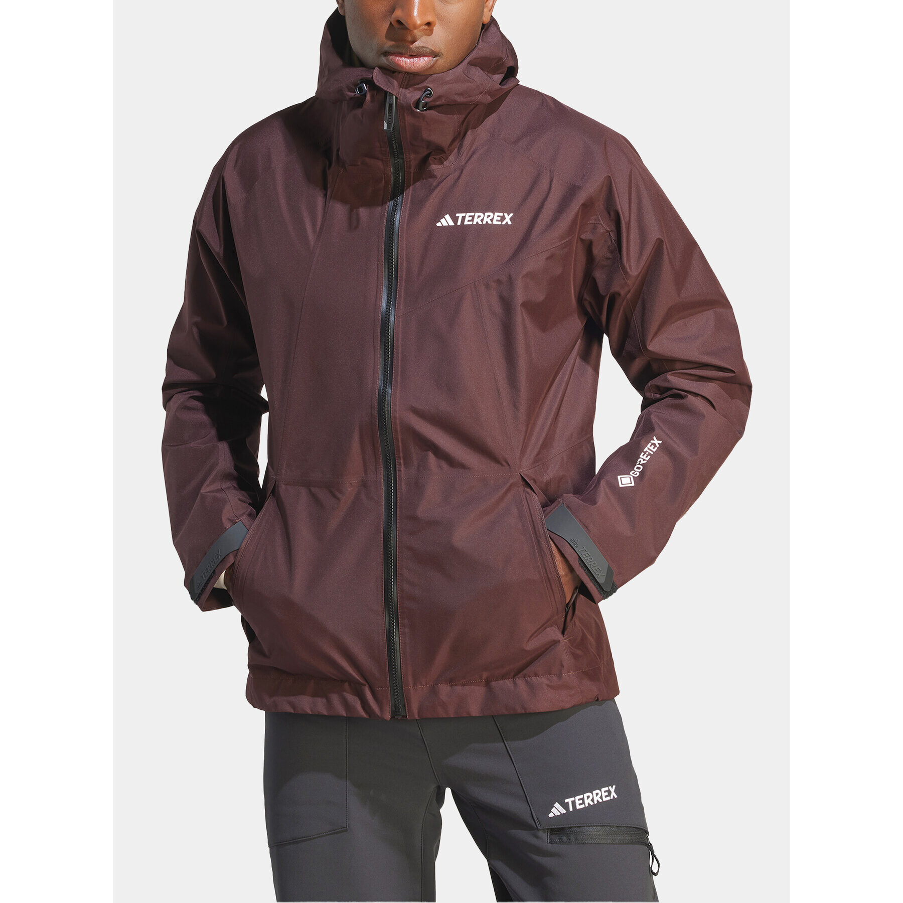 adidas Pohodna jakna Terrex Xperior GORE-TEX Paclite Rain IB4260 Rjava Regular Fit - Pepit.si