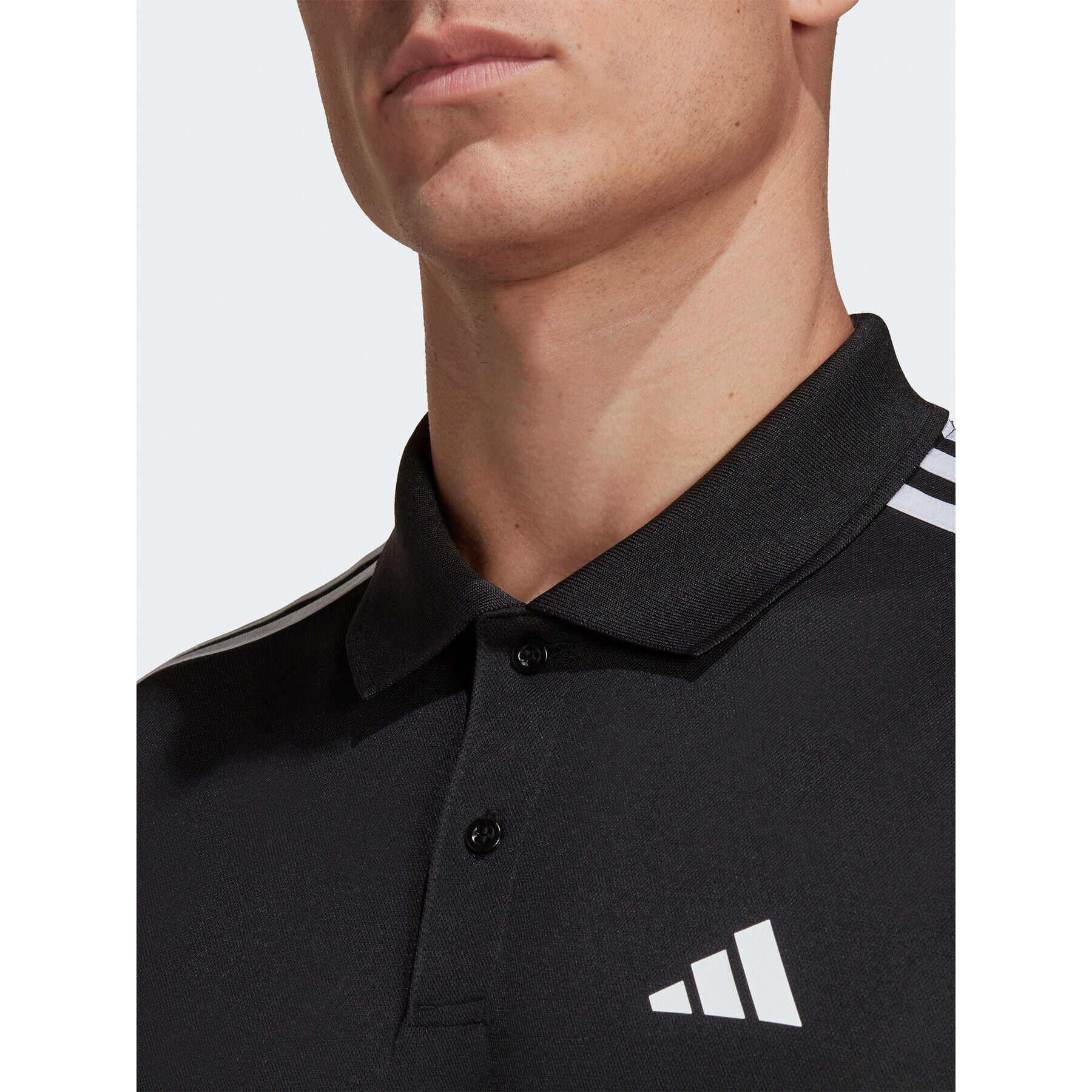 adidas Polo majica Train Essentials Piqué 3-Stripes Training Polo Shirt IB8107 Črna Regular Fit - Pepit.si