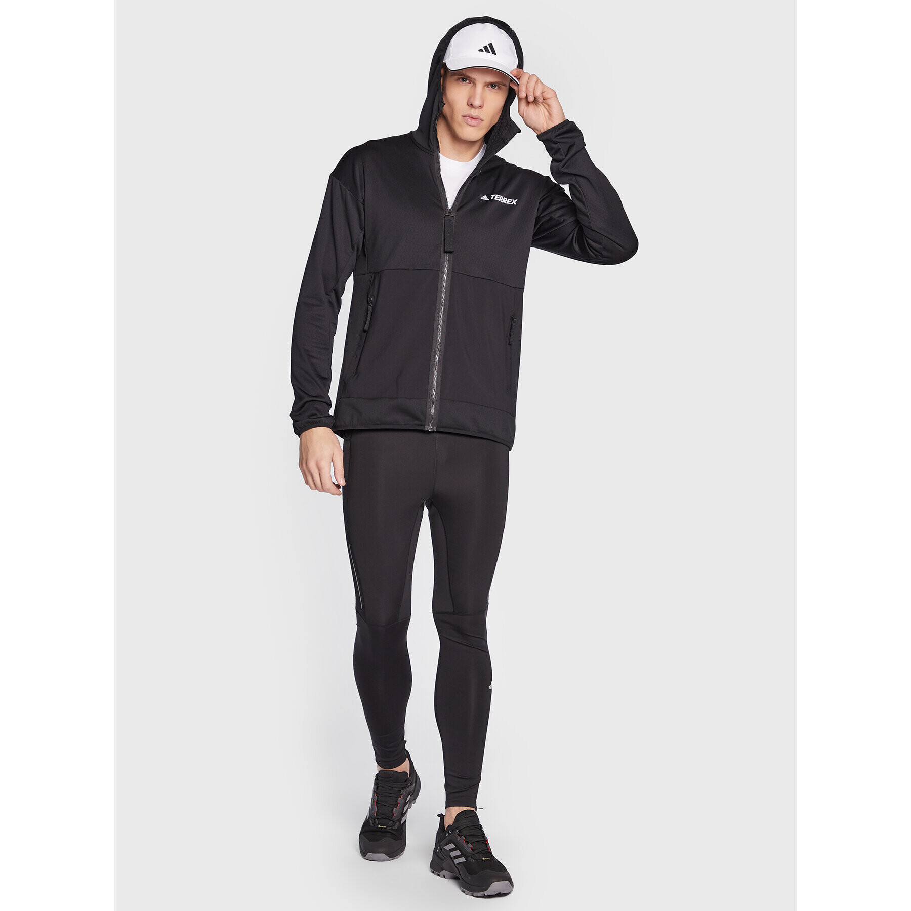 adidas Športna jopa Terrex Fleece Lite GI7313 Črna Regular Fit - Pepit.si