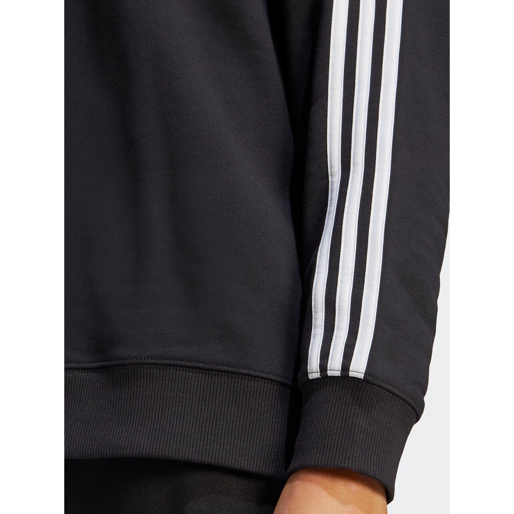 adidas Jopa Essentials 3-Stripes Sweatshirt IC8766 Črna Loose Fit - Pepit.si