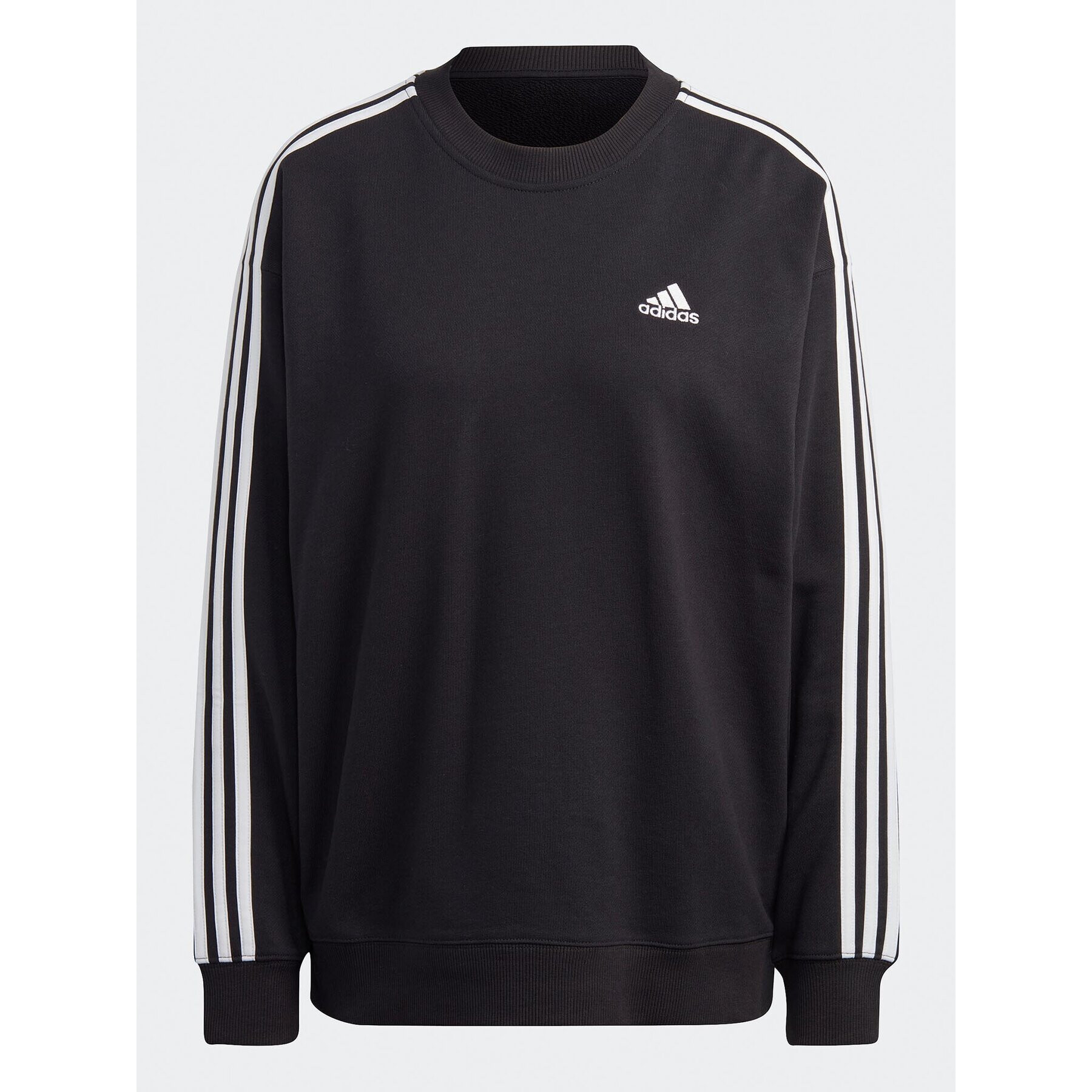 adidas Jopa Essentials 3-Stripes Sweatshirt IC8766 Črna Loose Fit - Pepit.si