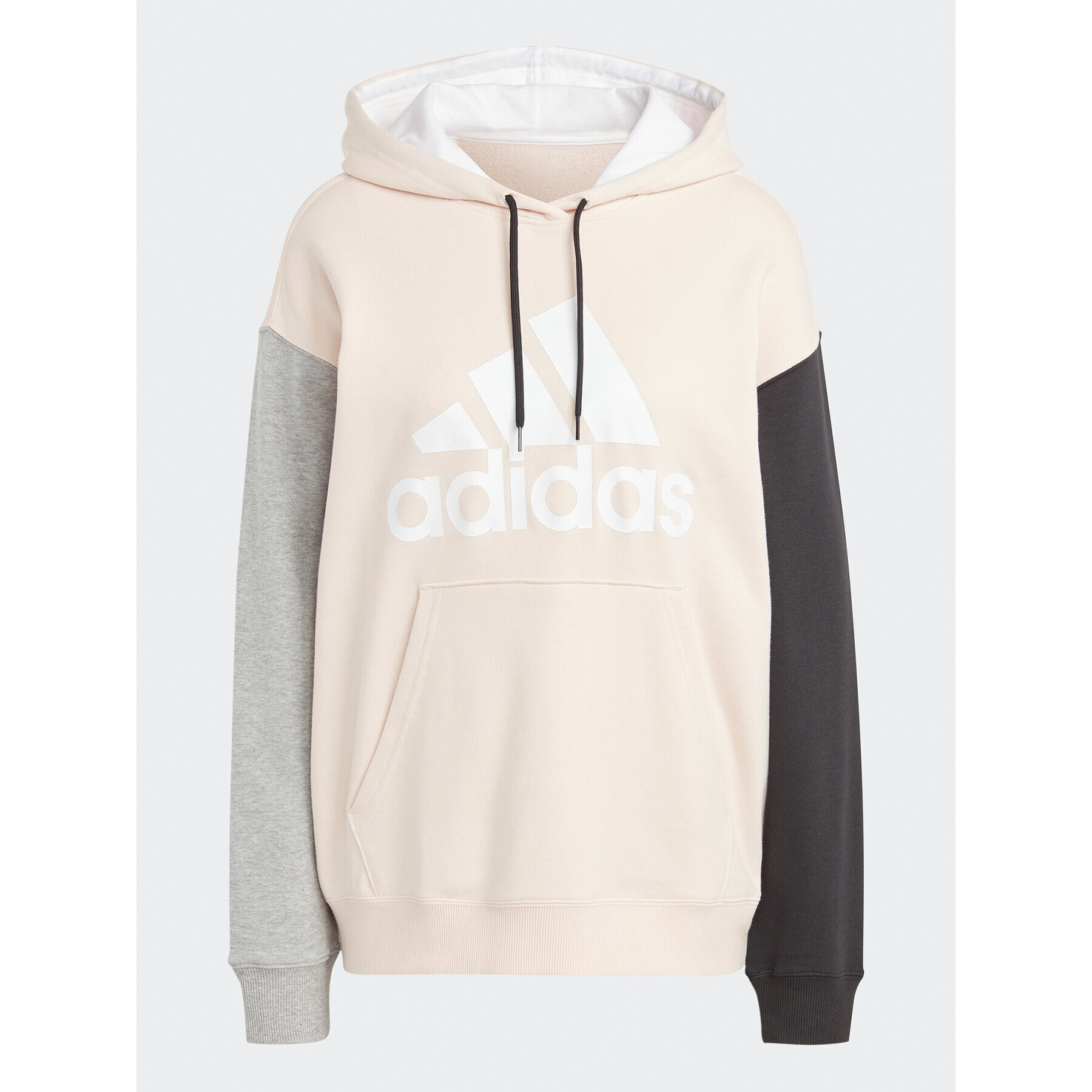 adidas Jopa Essentials Big Logo Oversized French Terry Hoodie IC9868 Roza Loose Fit - Pepit.si