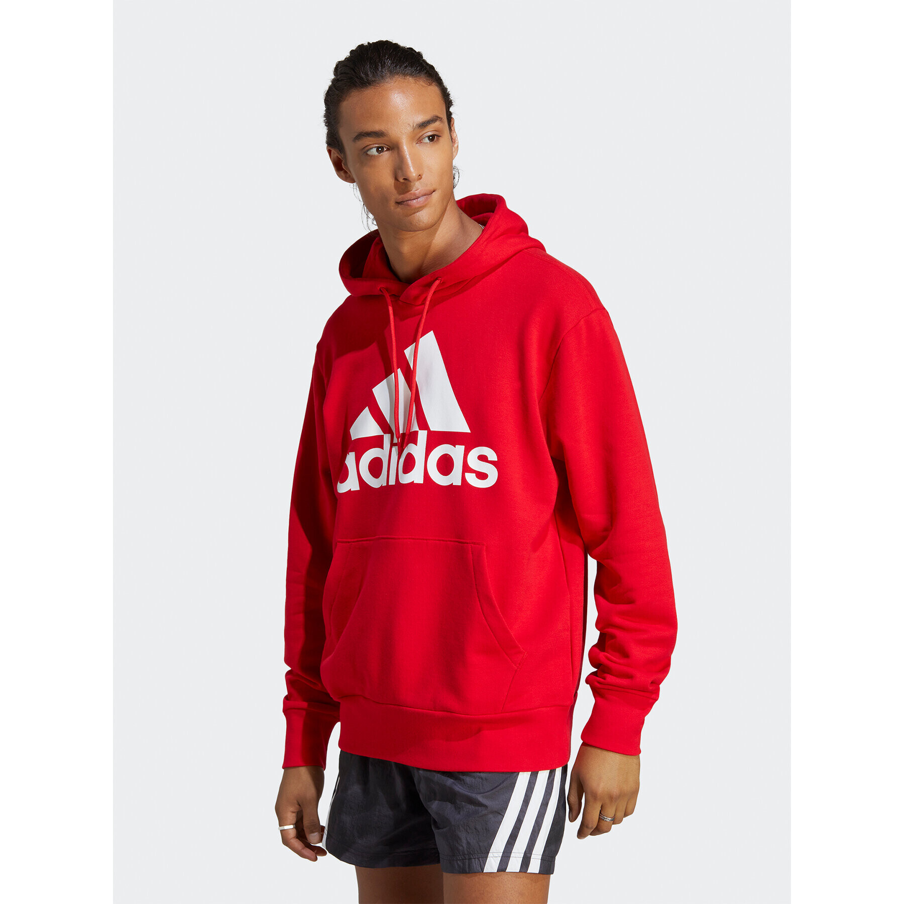 adidas Jopa Essentials French Terry Big Logo Hoodie IC9365 Rdeča Regular Fit - Pepit.si