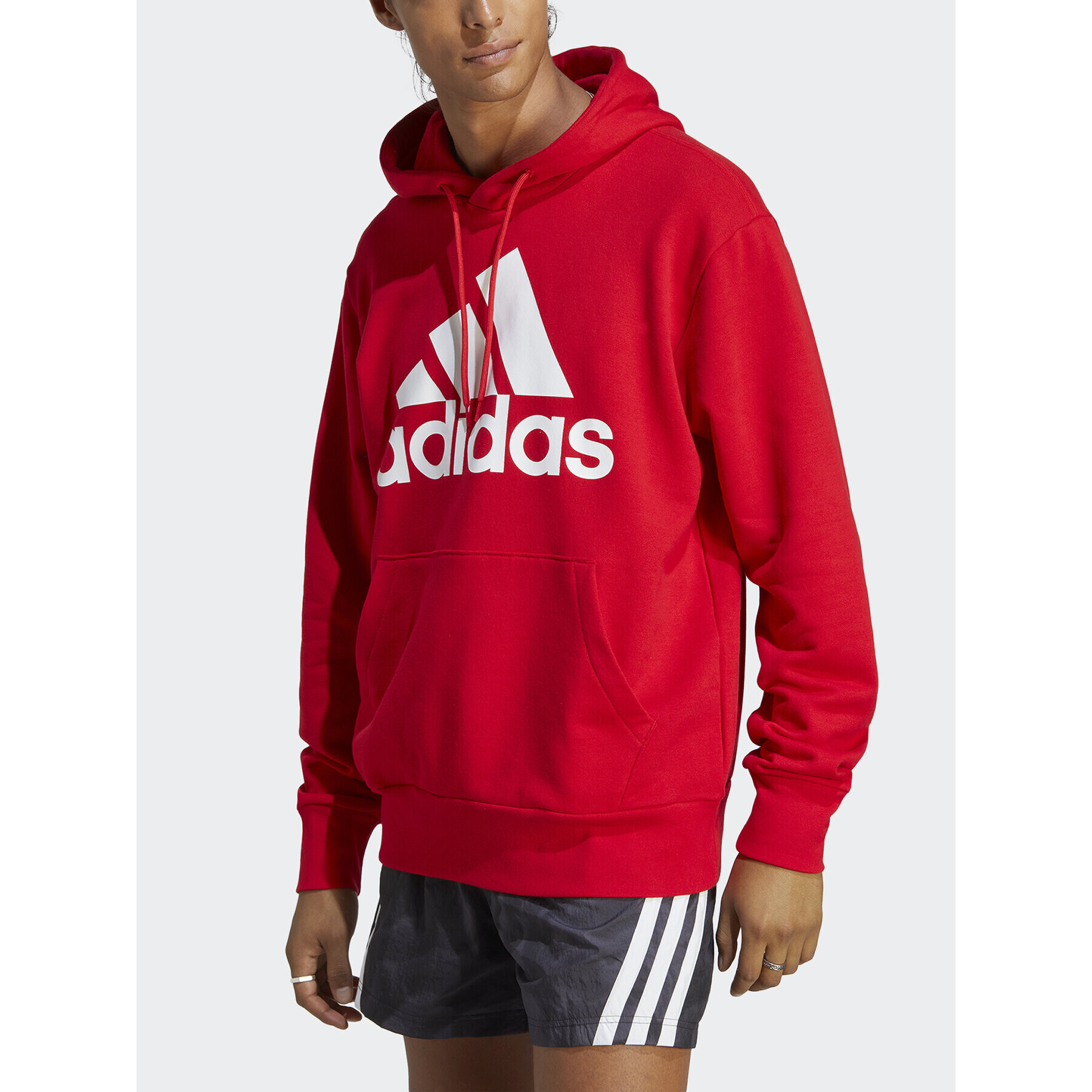 adidas Jopa Essentials French Terry Big Logo Hoodie IC9365 Rdeča Regular Fit - Pepit.si