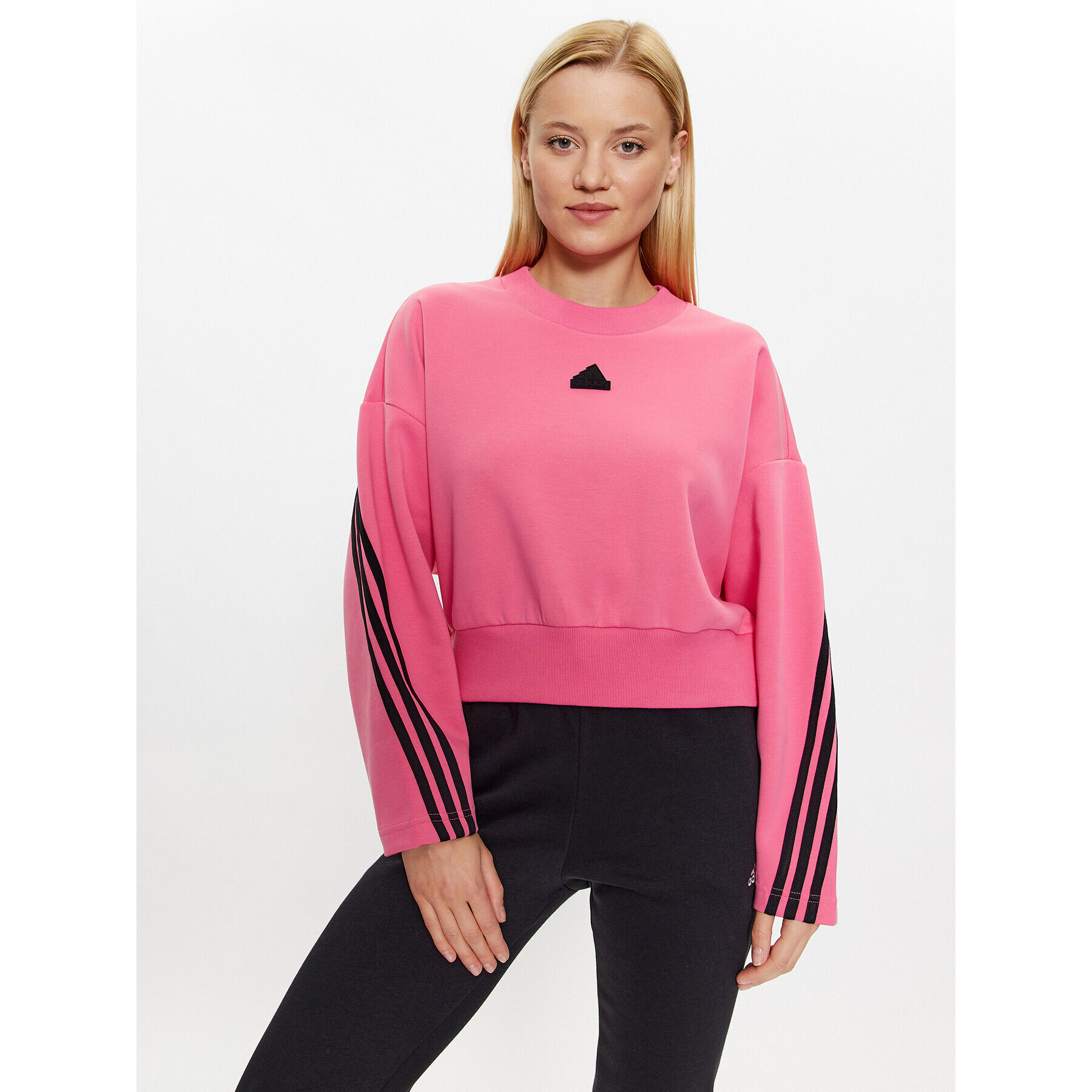 adidas Jopa Future Icons 3-Stripes Sweatshirt IL3054 Roza Loose Fit - Pepit.si