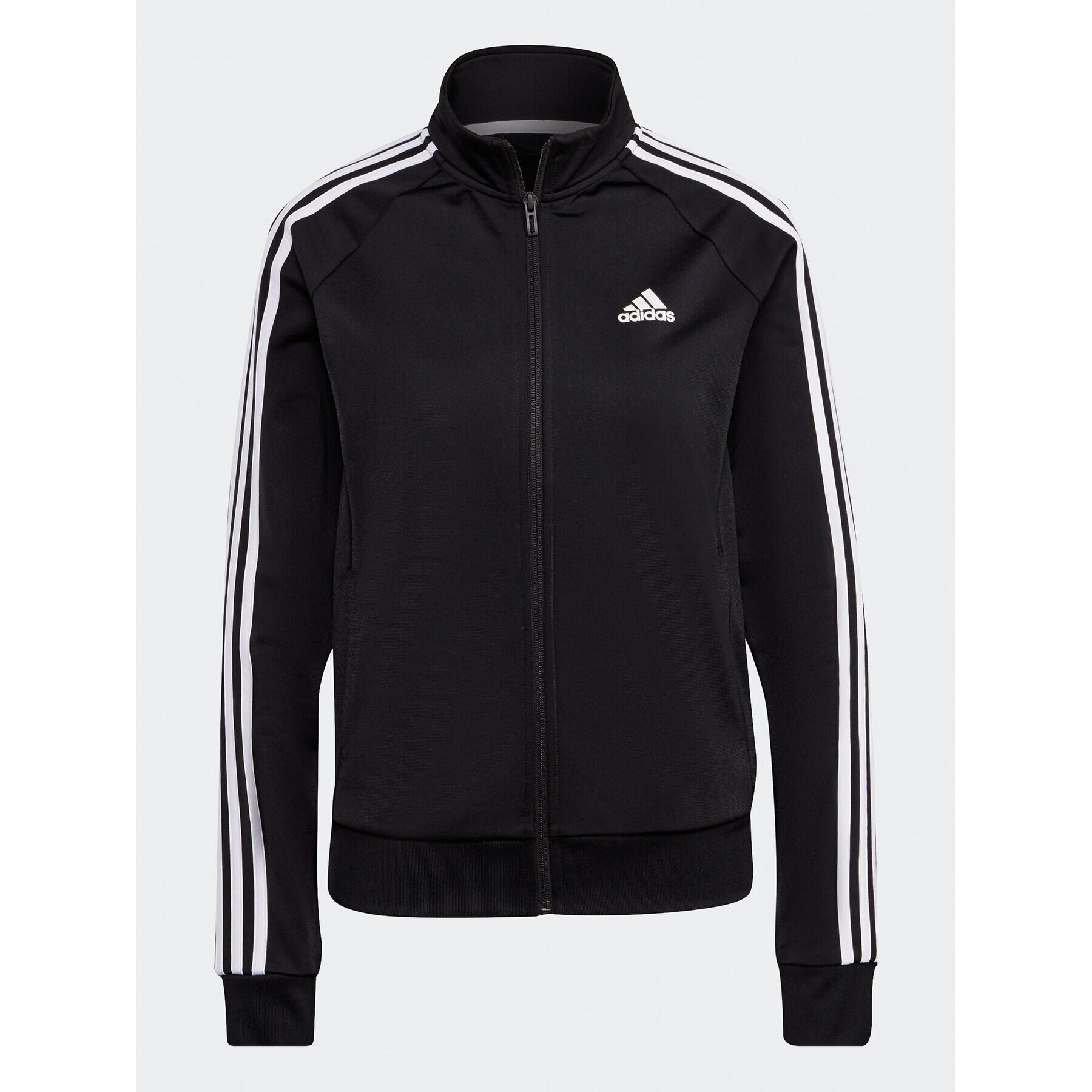 adidas Jopa Primegreen Essentials Warm-Up Slim 3-Stripes Track Top H48443 Črna Slim Fit - Pepit.si