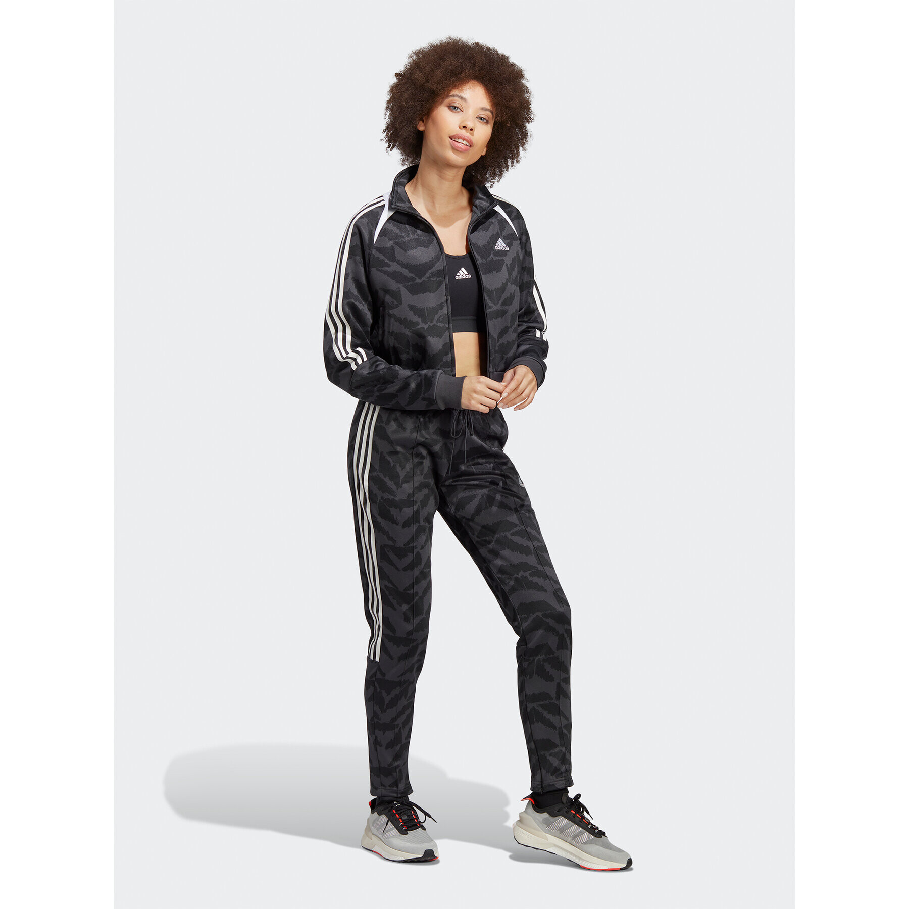 adidas Jopa Tiro Suit Up Lifestyle Track Top IC6649 Siva Loose Fit - Pepit.si