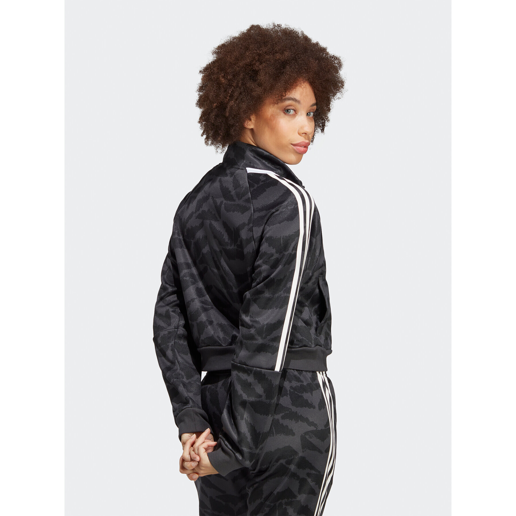 adidas Jopa Tiro Suit Up Lifestyle Track Top IC6649 Siva Loose Fit - Pepit.si