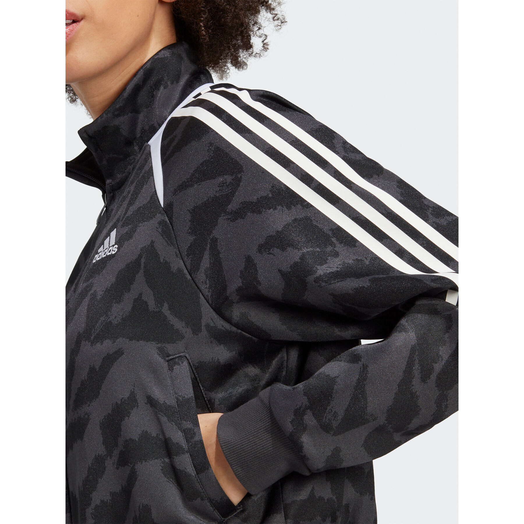 adidas Jopa Tiro Suit Up Lifestyle Track Top IC6649 Siva Loose Fit - Pepit.si