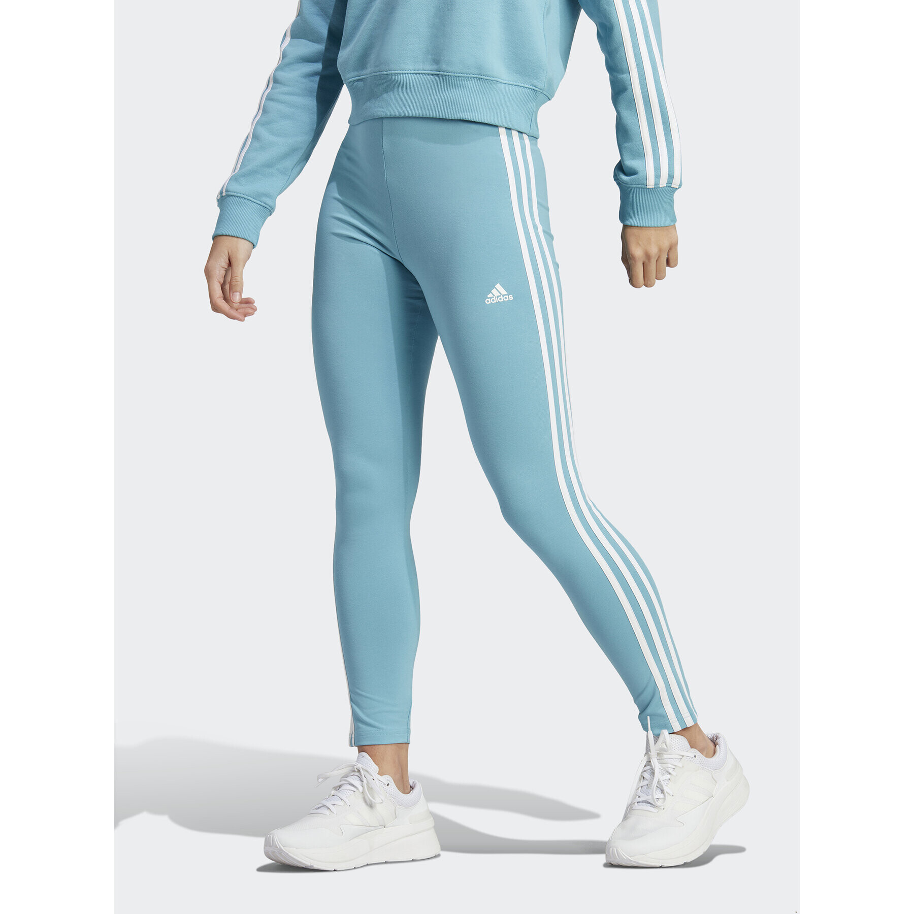 adidas Sportswear adidas Pajkice Essentials 3-Stripes High-Waisted Single Jersey Leggings IC9888 Modra - Pepit.si