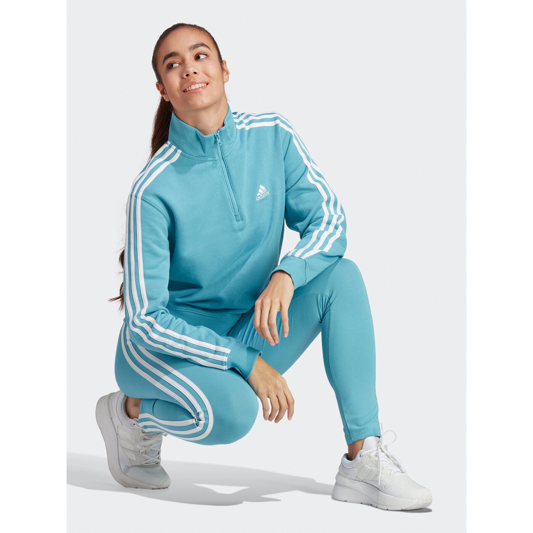 adidas Sportswear adidas Pajkice Essentials 3-Stripes High-Waisted Single Jersey Leggings IC9888 Modra - Pepit.si